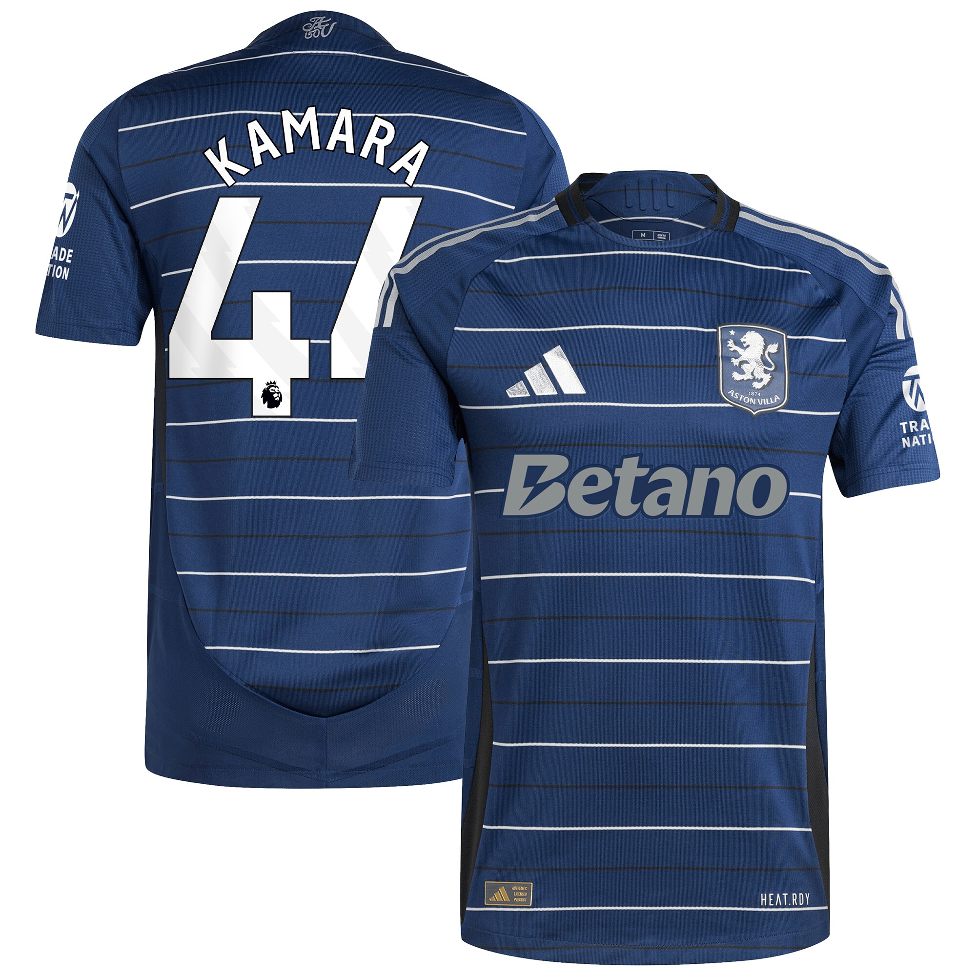Aston Villa Shirts - aston villa adidas third authentic shirt 2024-25 with kamara 44 printing Collection of Official Fan Gear
