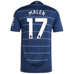 Aston Villa Shirts - aston villa adidas third authentic shirt 2024-25 with malen 17 printing Collection of Official Fan Gear