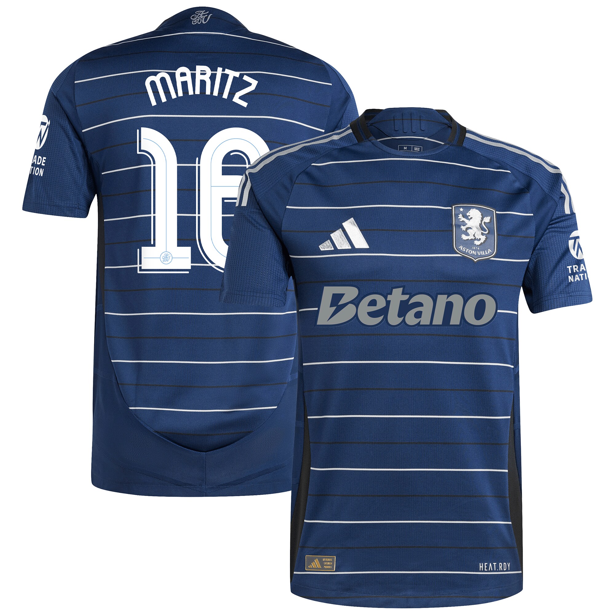 Aston Villa Shirts - aston villa adidas third authentic shirt 2024-25 with maritz 16 cup printing Collection of Official Fan Gear