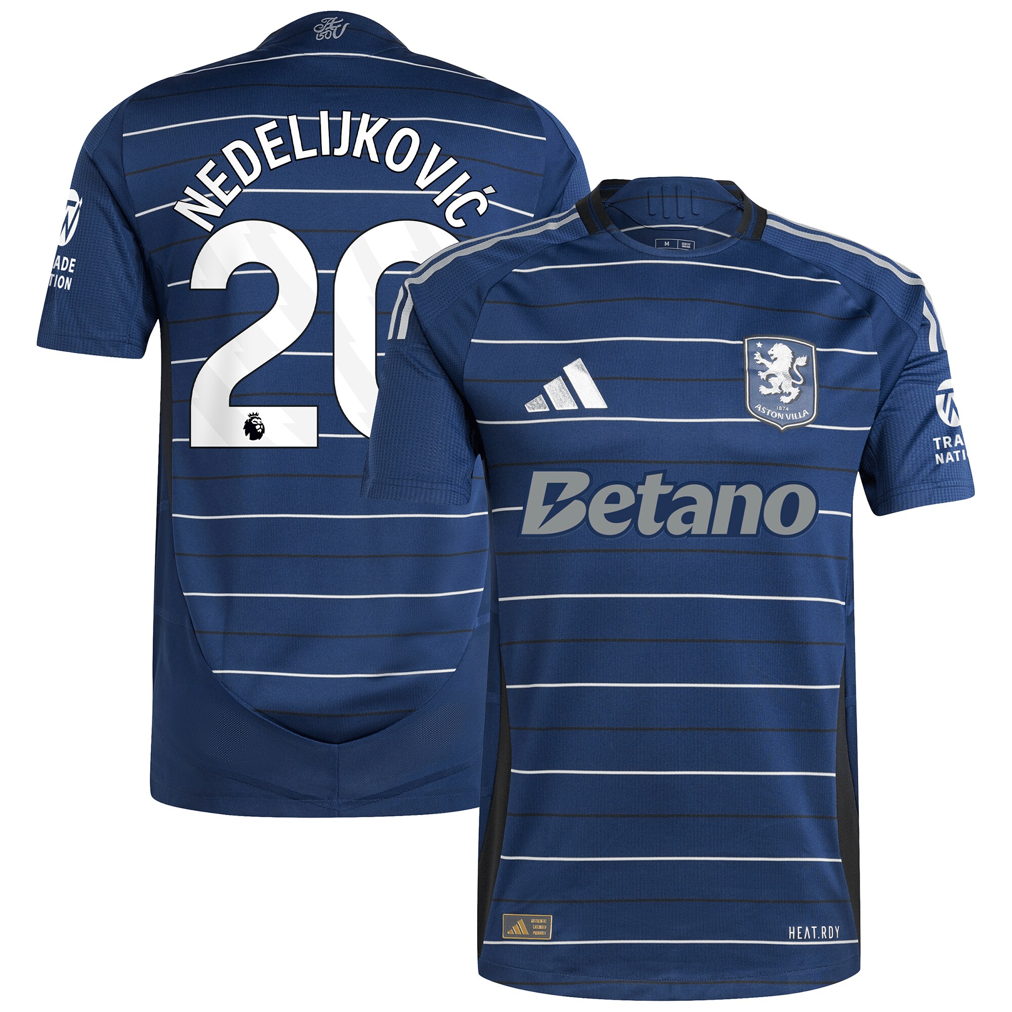 Aston Villa Shirts - aston villa adidas third authentic shirt 2024-25 with nedeljković 20 printing Collection of Official Fan Gear