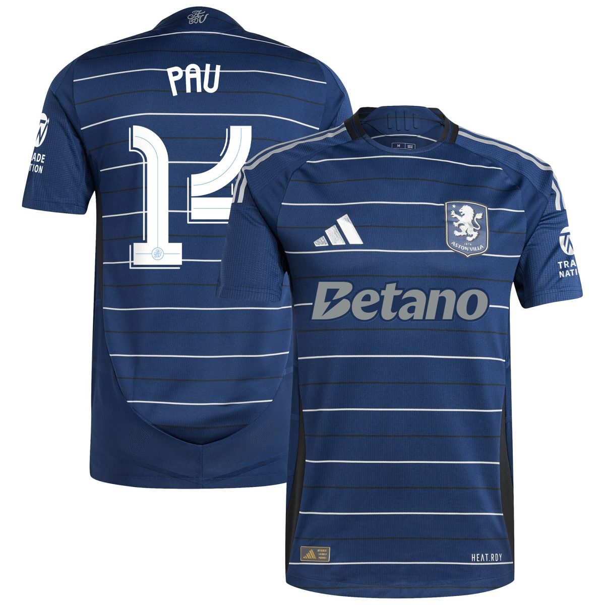 Aston Villa Shirts - aston villa adidas third authentic shirt 2024-25 with pau 14 cup printing Collection of Official Fan Gear