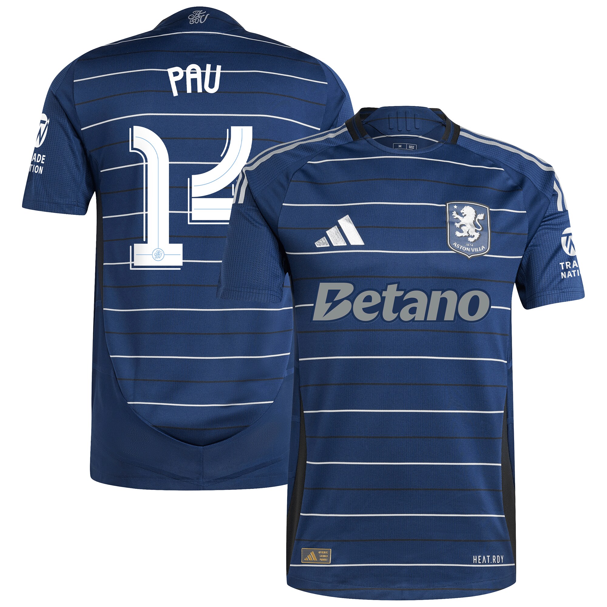 Aston Villa Shirts - aston villa adidas third authentic shirt 2024-25 with pau 14 cup printing Collection of Official Fan Gear