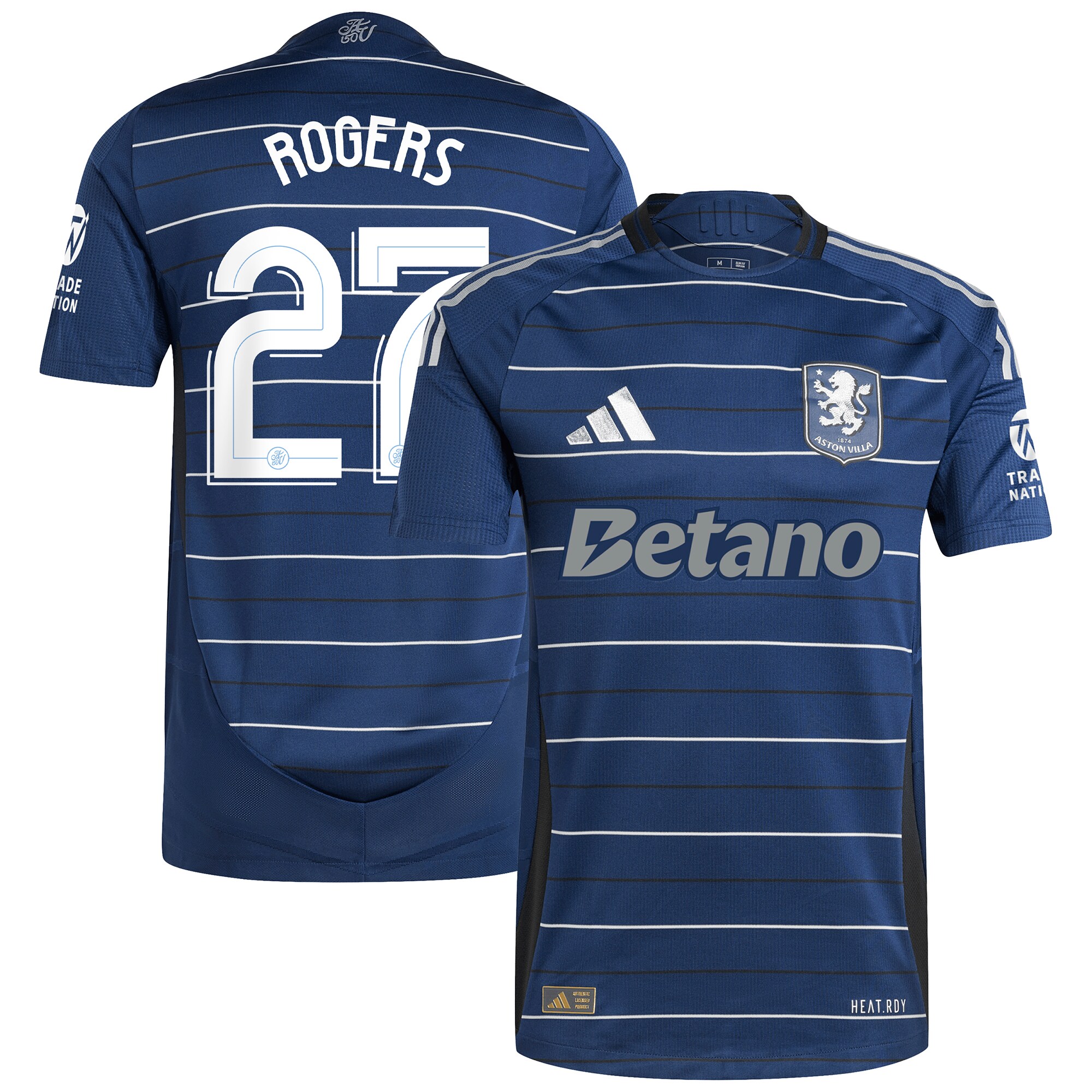 Aston Villa Shirts - aston villa adidas third authentic shirt 2024-25 with rogers 27 cup printing Collection of Official Fan Gear