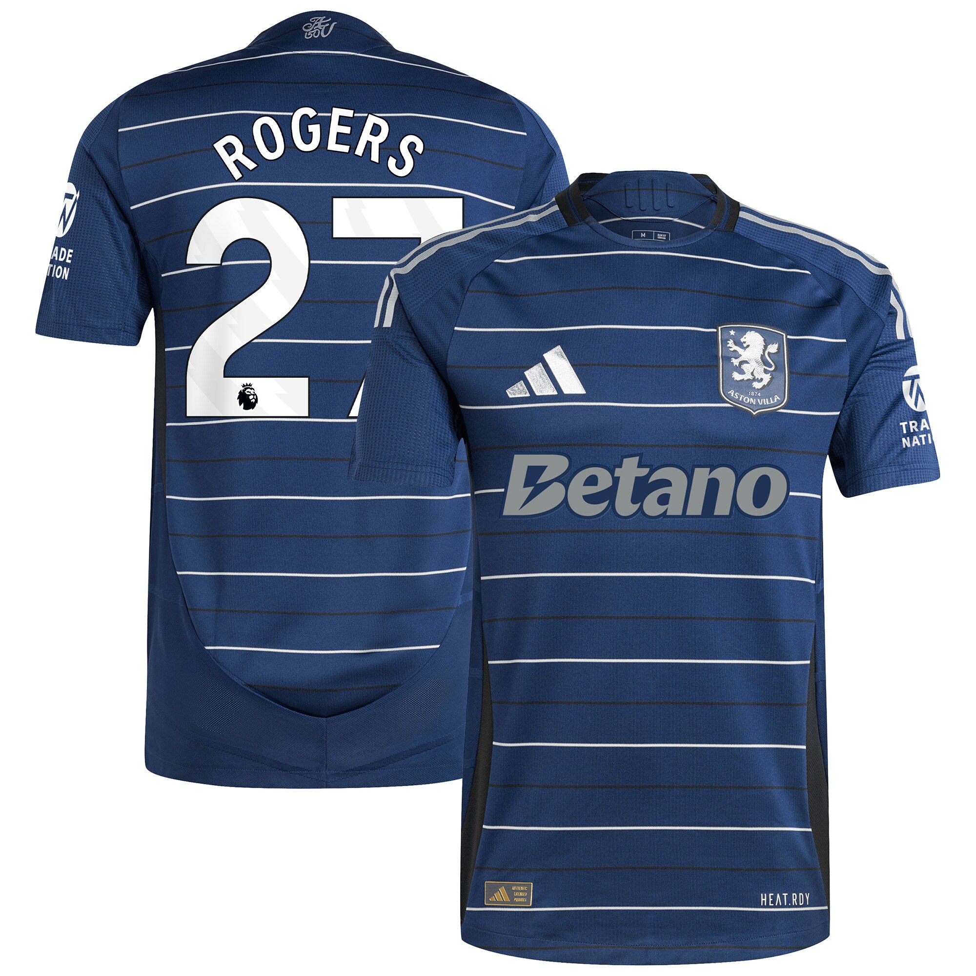 Aston Villa Shirts - aston villa adidas third authentic shirt 2024-25 with rogers 27 printing Collection of Official Fan Gear