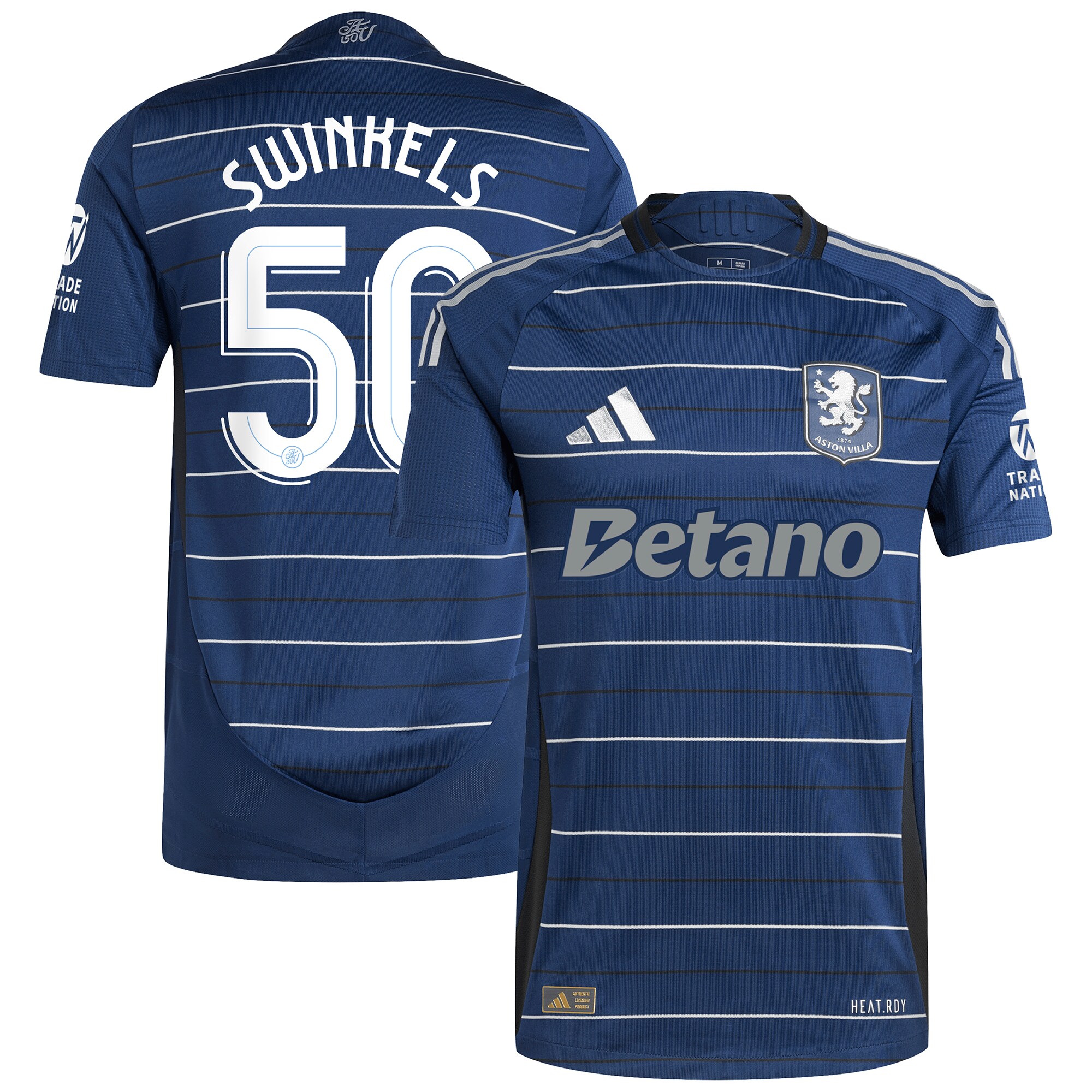 Aston Villa Shirts - aston villa adidas third authentic shirt 2024-25 with swinkels 50 cup printing Collection of Official Fan Gear