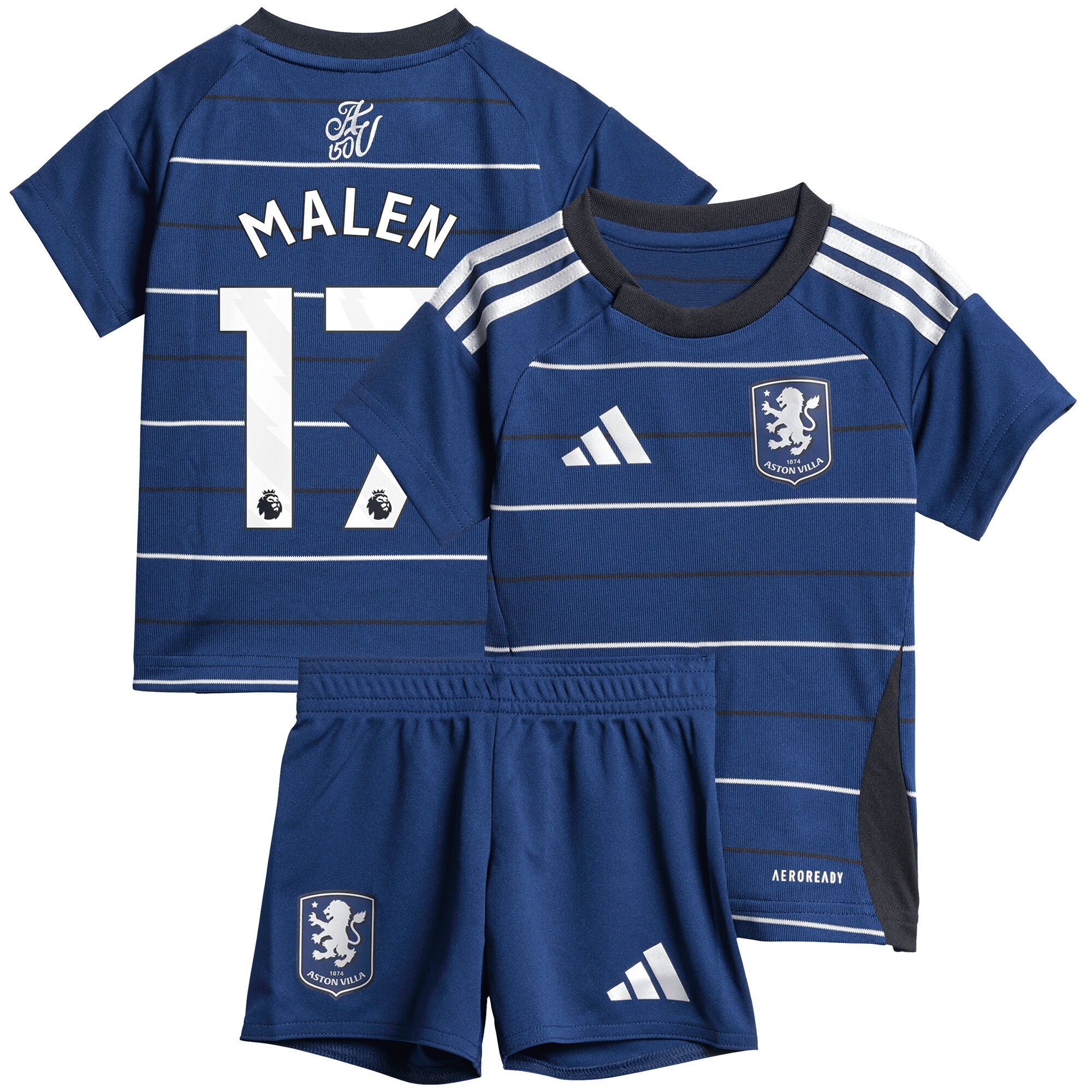 Aston Villa Shirts - aston villa adidas third baby kit 2024-25 with malen 17 printing Collection of Official Fan Gear
