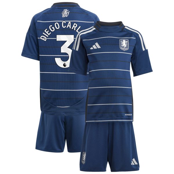 Aston Villa Shirts - aston villa adidas third minikit 2024-25 with diego carlos 3 printing Collection of Official Fan Gear