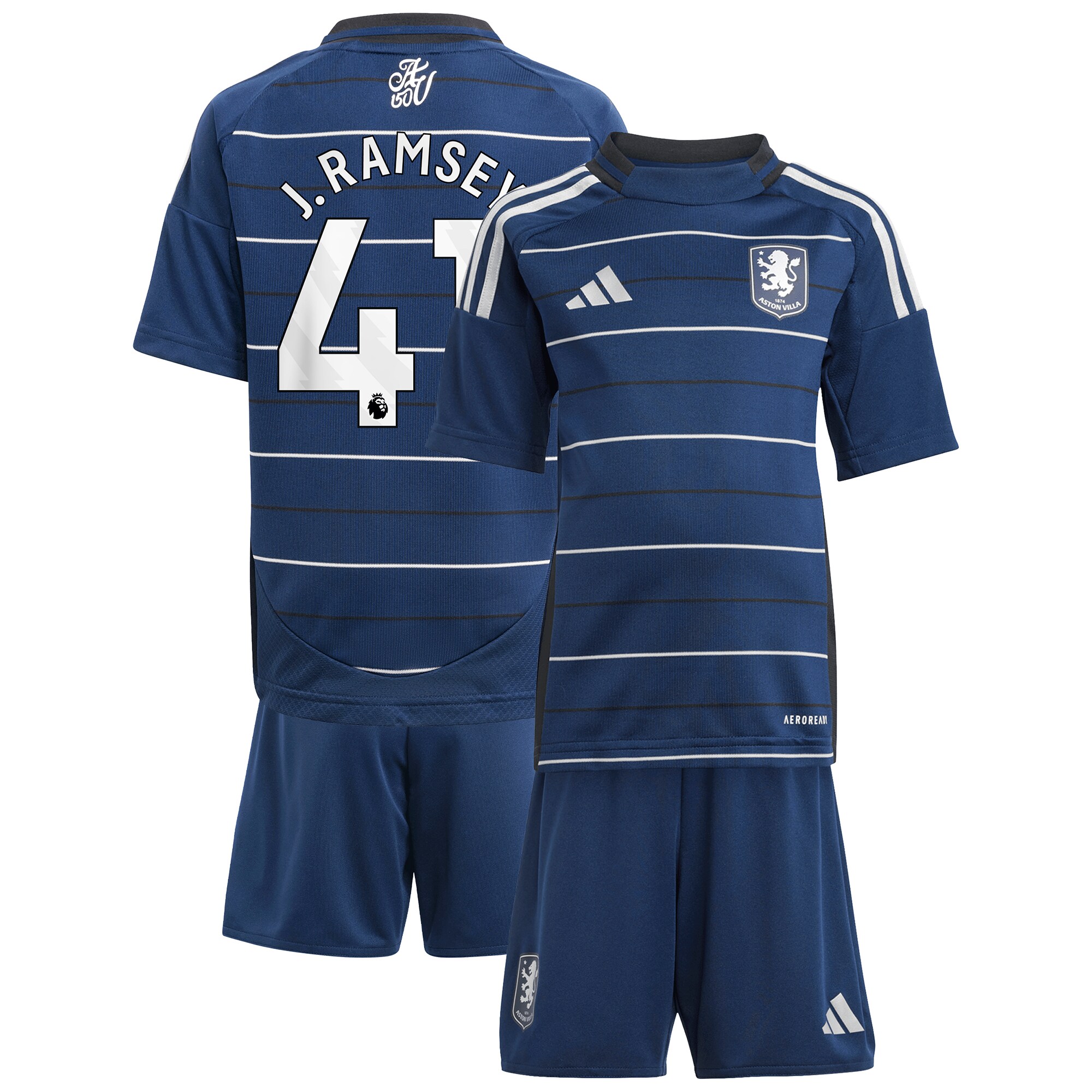 Aston Villa Shirts - aston villa adidas third minikit 2024-25 with j. ramsey 41 printing Collection of Official Fan Gear
