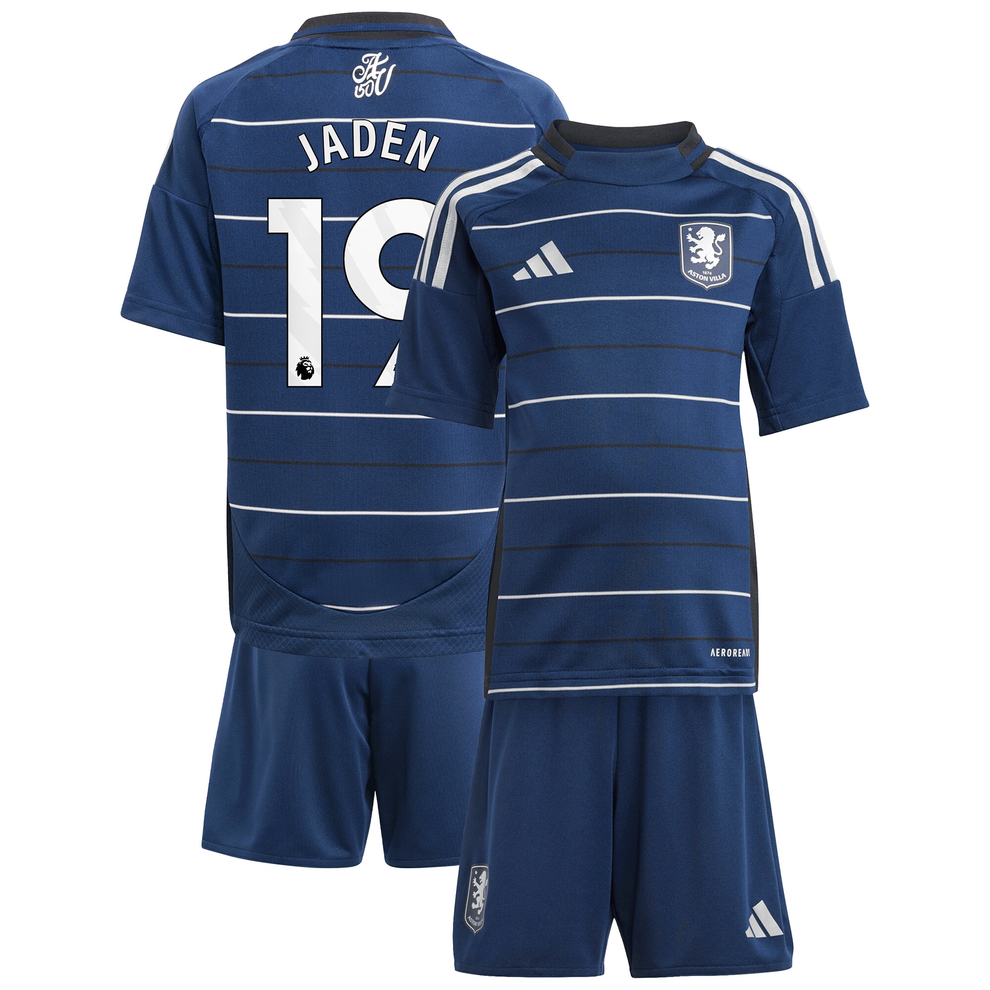 Aston Villa Shirts - aston villa adidas third minikit 2024-25 with jaden 19 printing Collection of Official Fan Gear