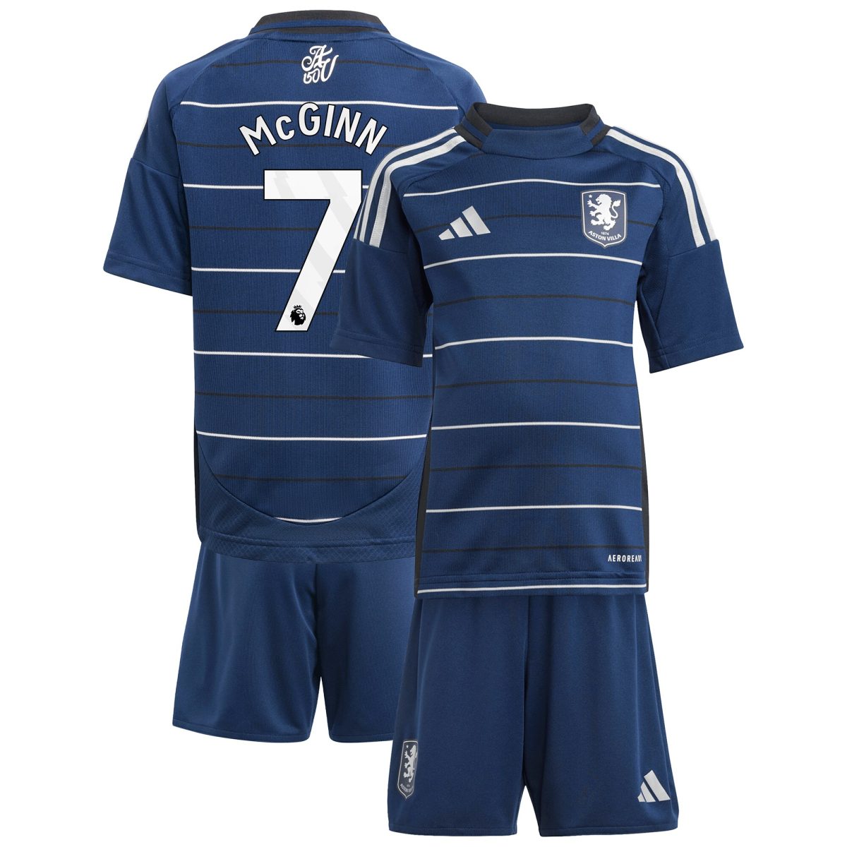 Aston Villa Shirts - aston villa adidas third minikit 2024-25 with mcginn 7 printing Collection of Official Fan Gear