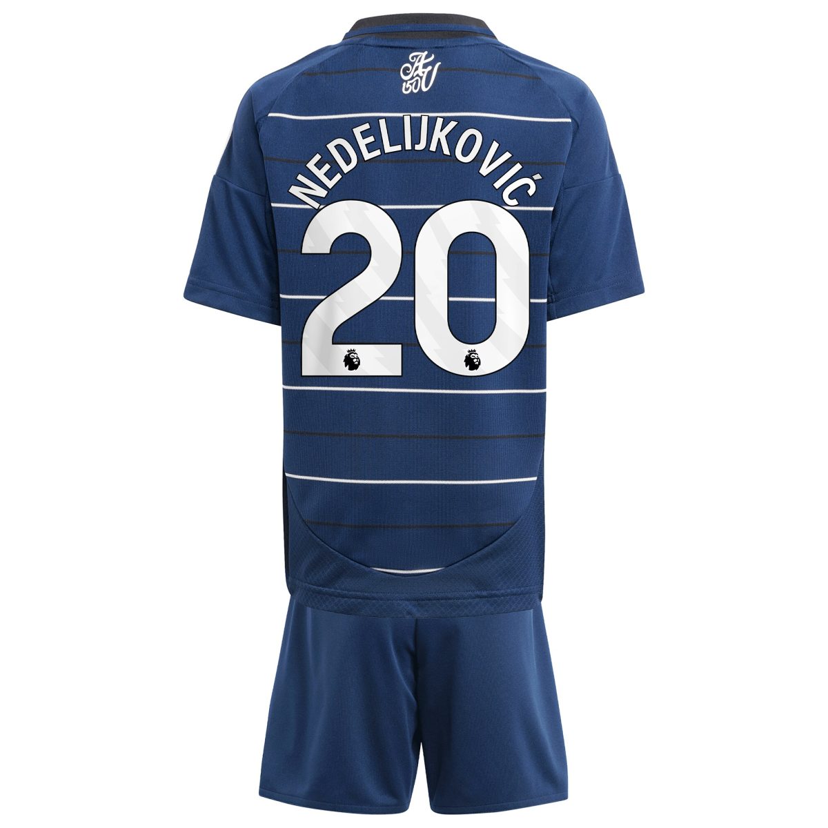 Aston Villa Shirts - aston villa adidas third minikit 2024-25 with nedeljković 20 printing Collection of Official Fan Gear