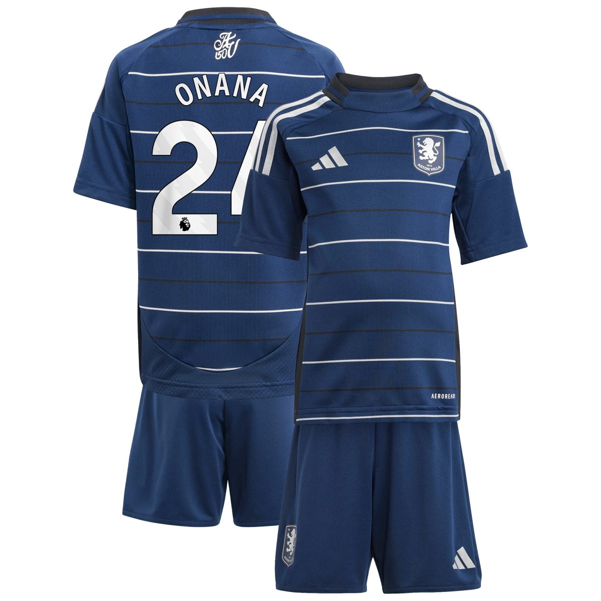 Aston Villa Shirts - aston villa adidas third minikit 2024-25 with onana 24 printing Collection of Official Fan Gear