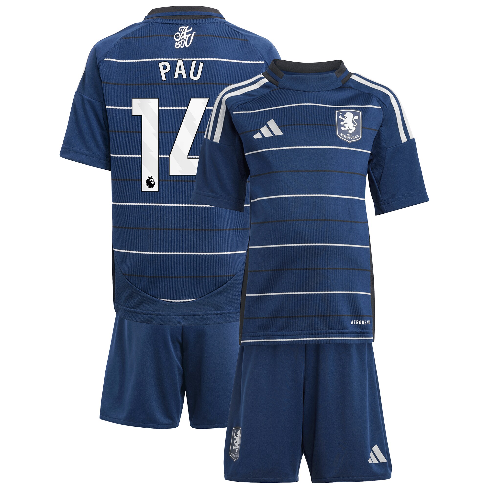 Aston Villa Shirts - aston villa adidas third minikit 2024-25 with pau 14 printing Collection of Official Fan Gear
