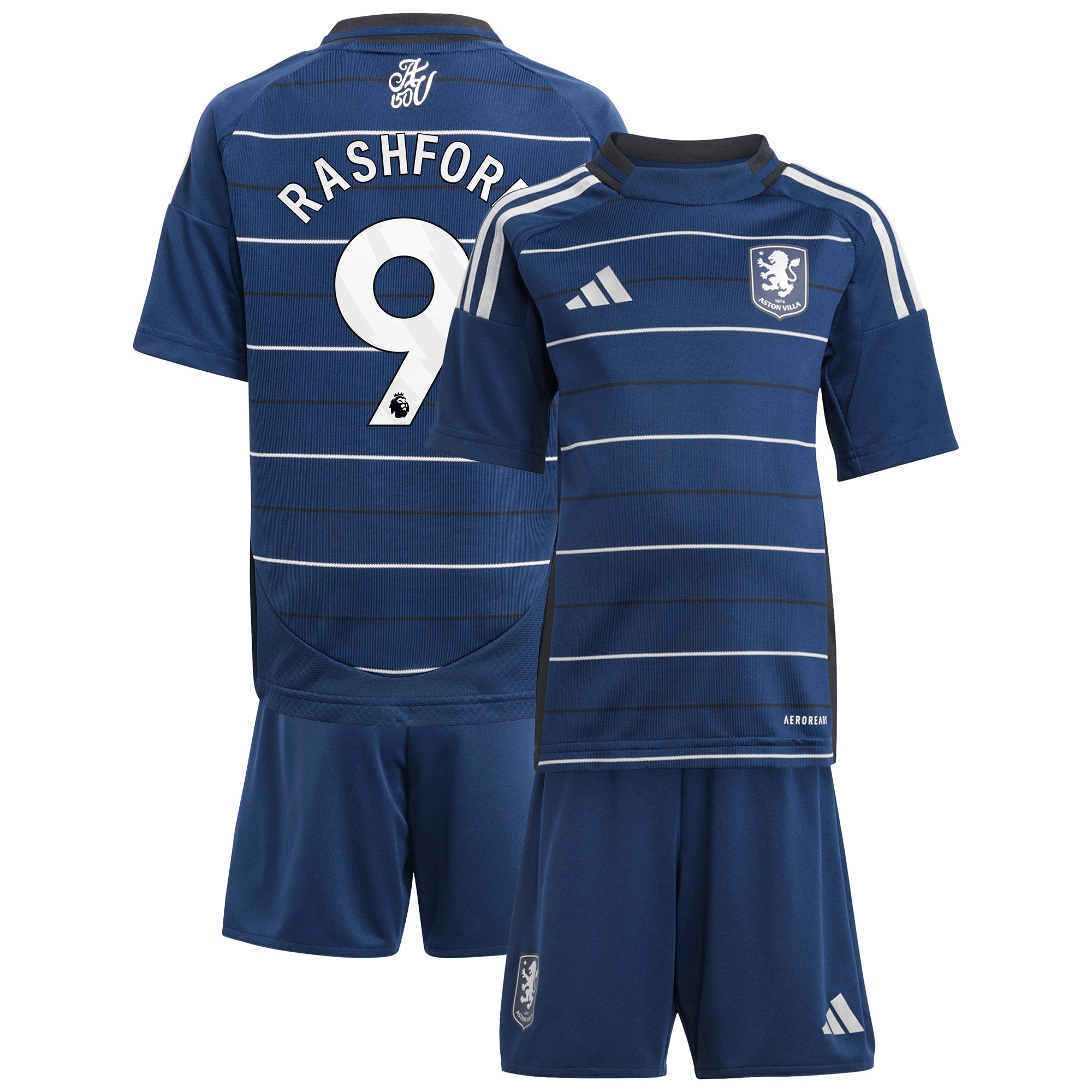 Aston Villa Shirts - aston villa adidas third minikit 2024-25 with rashford 9 printing Collection of Official Fan Gear