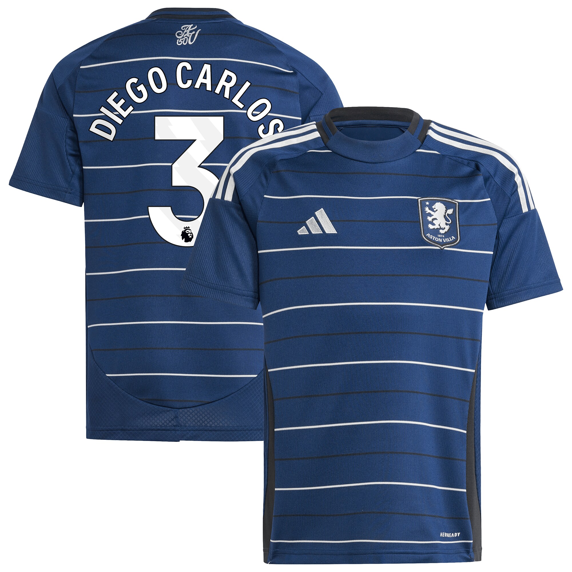 Aston Villa Shirts - aston villa adidas third shirt 2024-25 – kids with diego carlos 3 printing Collection of Official Fan Gear