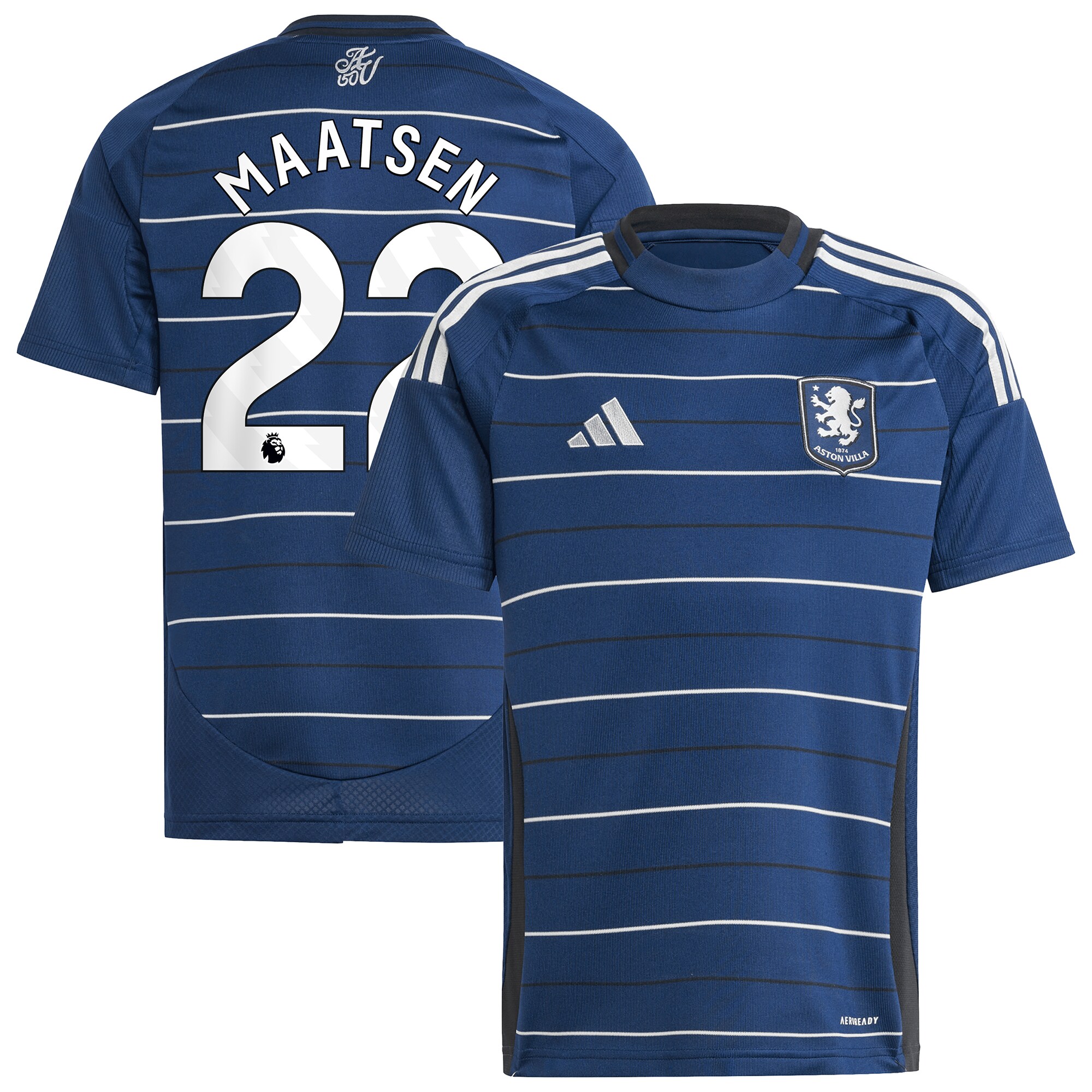 Aston Villa Shirts - aston villa adidas third shirt 2024-25 – kids with maatsen 22 printing Collection of Official Fan Gear