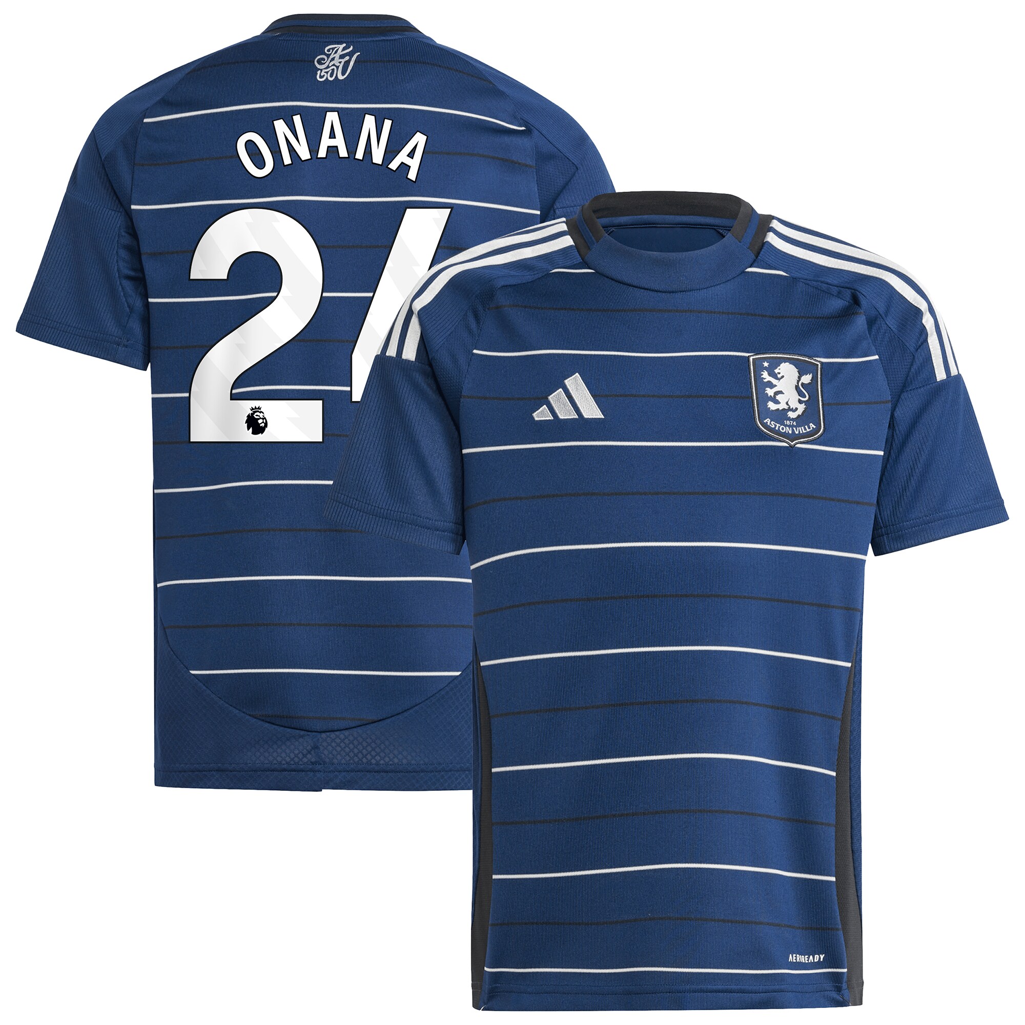 Aston Villa Shirts - aston villa adidas third shirt 2024-25 – kids with onana 24 printing Collection of Official Fan Gear