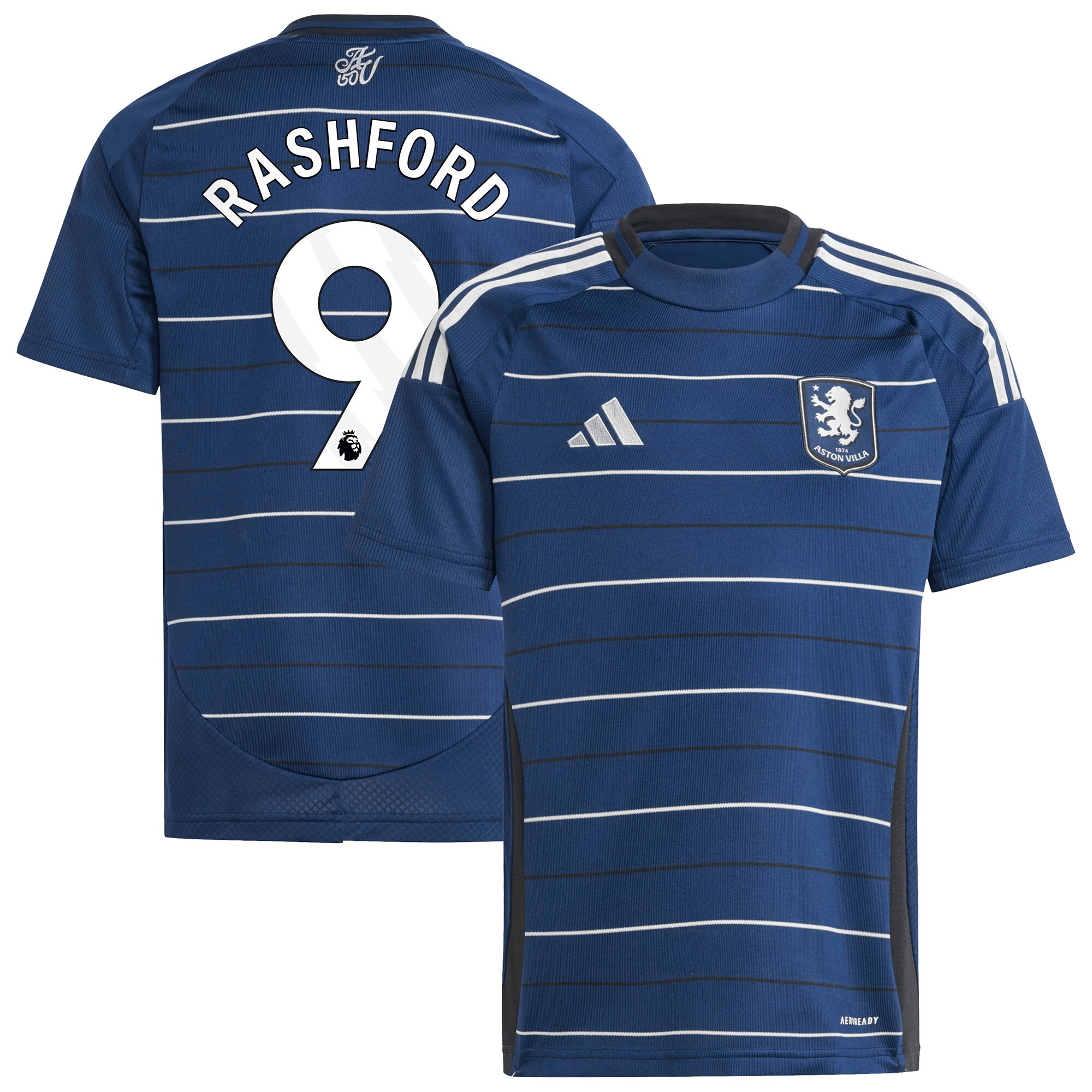 Aston Villa Shirts - aston villa adidas third shirt 2024-25 – kids with rashford 9 printing Collection of Official Fan Gear