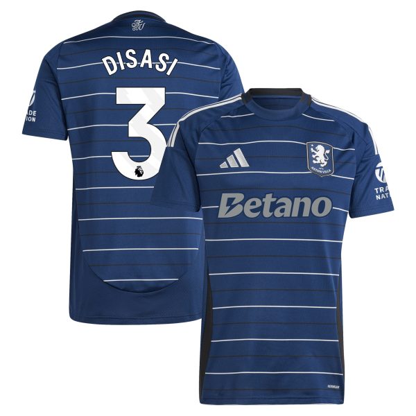Aston Villa Shirts - aston villa adidas third shirt 2024-25 with disasi 3 printing Collection of Official Fan Gear
