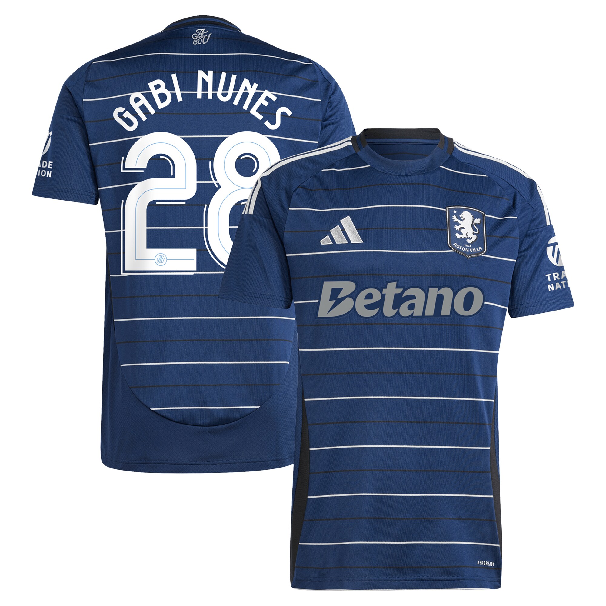 Aston Villa Shirts - aston villa adidas third shirt 2024-25 with gabi nunes 28 cup printing Collection of Official Fan Gear