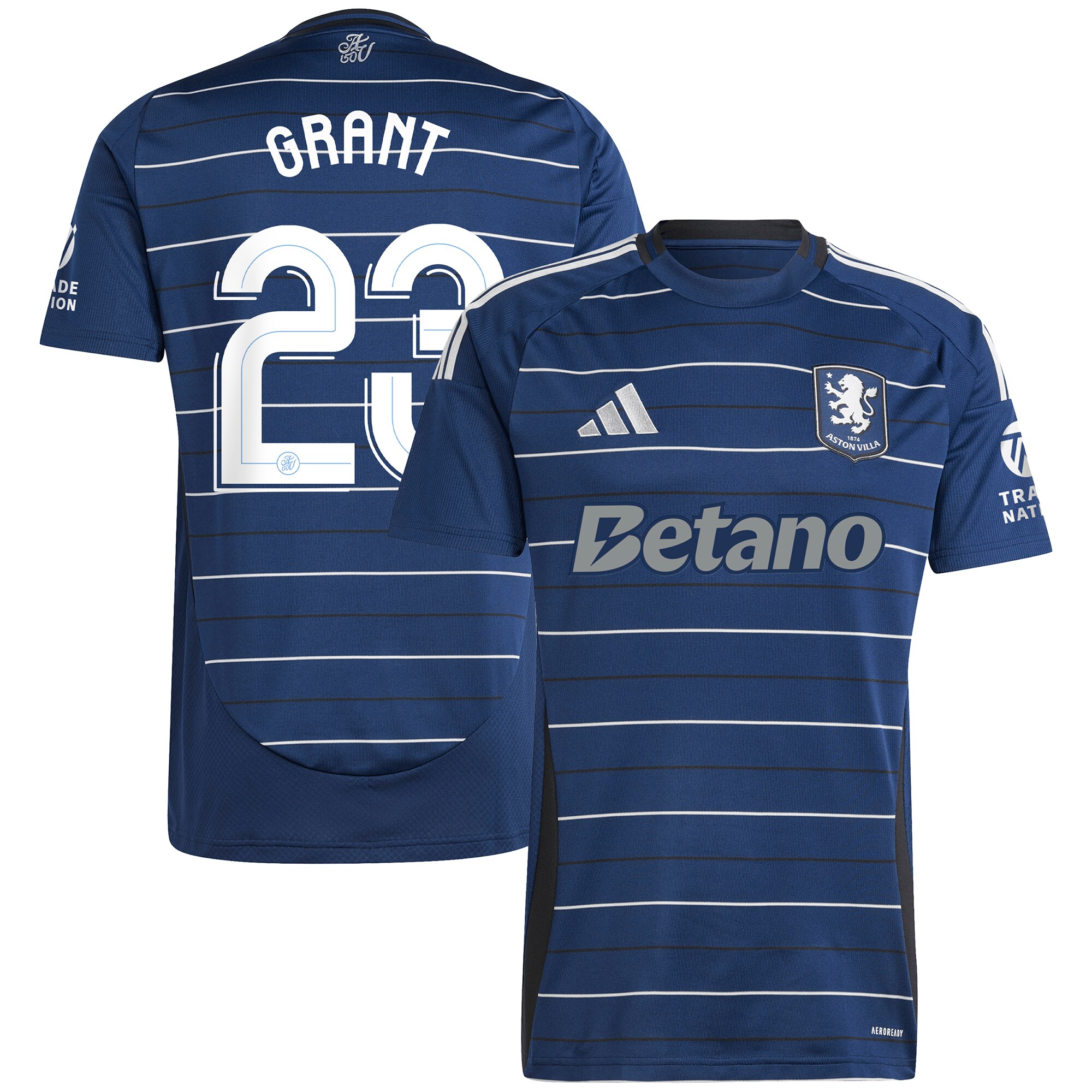 Aston Villa Shirts - aston villa adidas third shirt 2024-25 with grant 23 cup printing Collection of Official Fan Gear