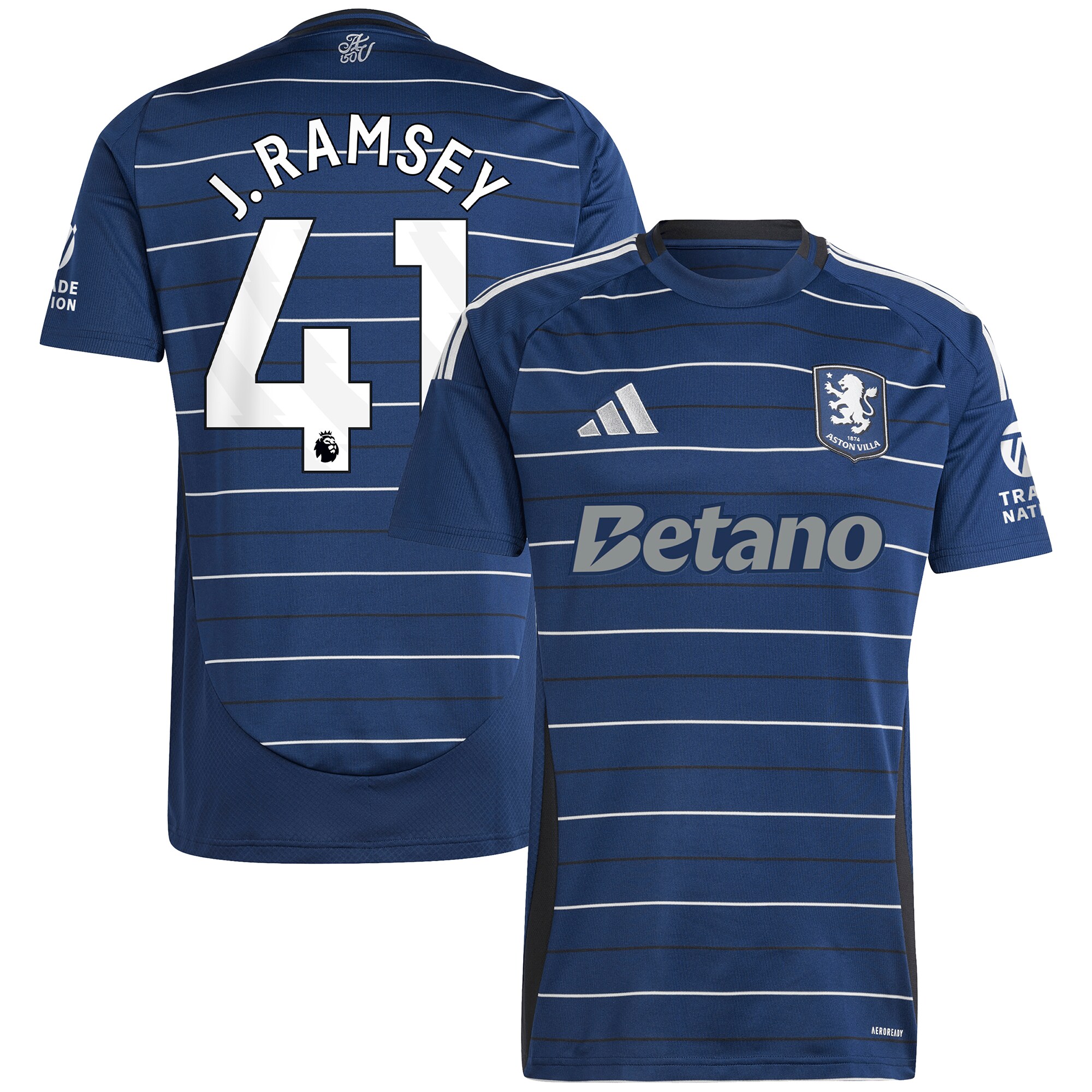 Aston Villa Shirts - aston villa adidas third shirt 2024-25 with j. ramsey 41 printing Collection of Official Fan Gear
