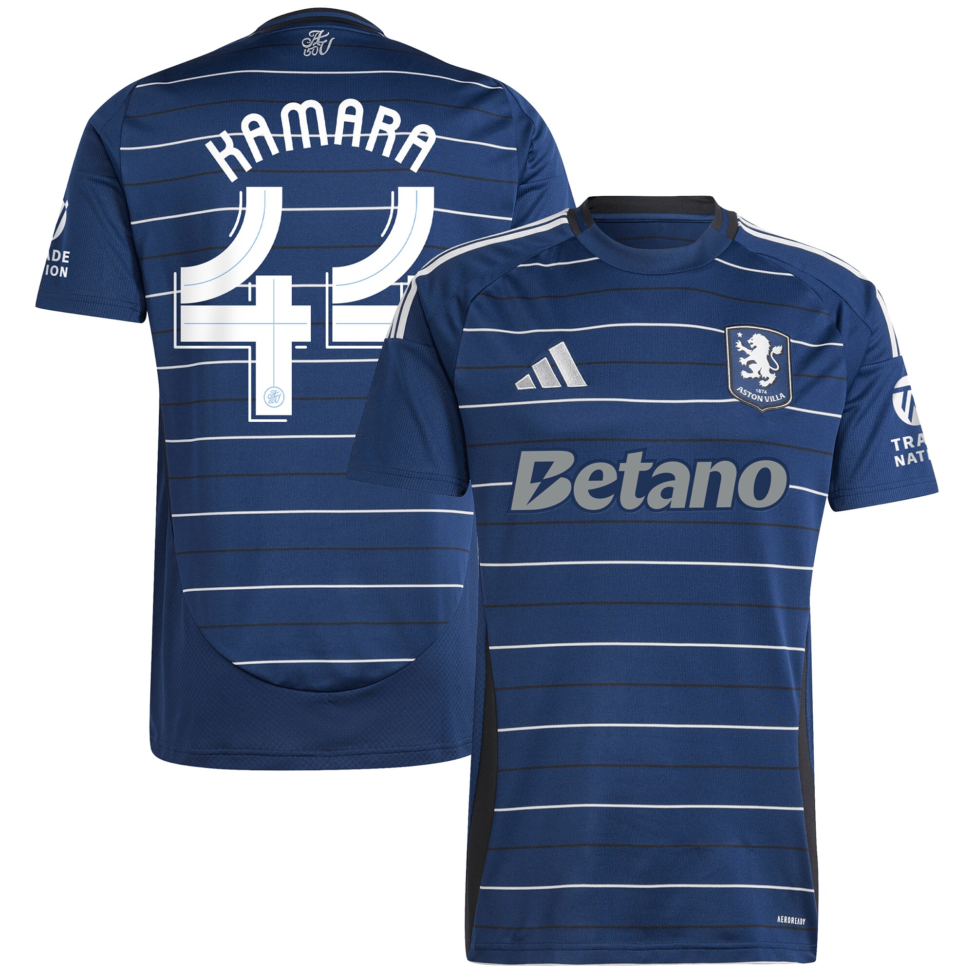 Aston Villa Shirts - aston villa adidas third shirt 2024-25 with kamara 44 cup printing Collection of Official Fan Gear