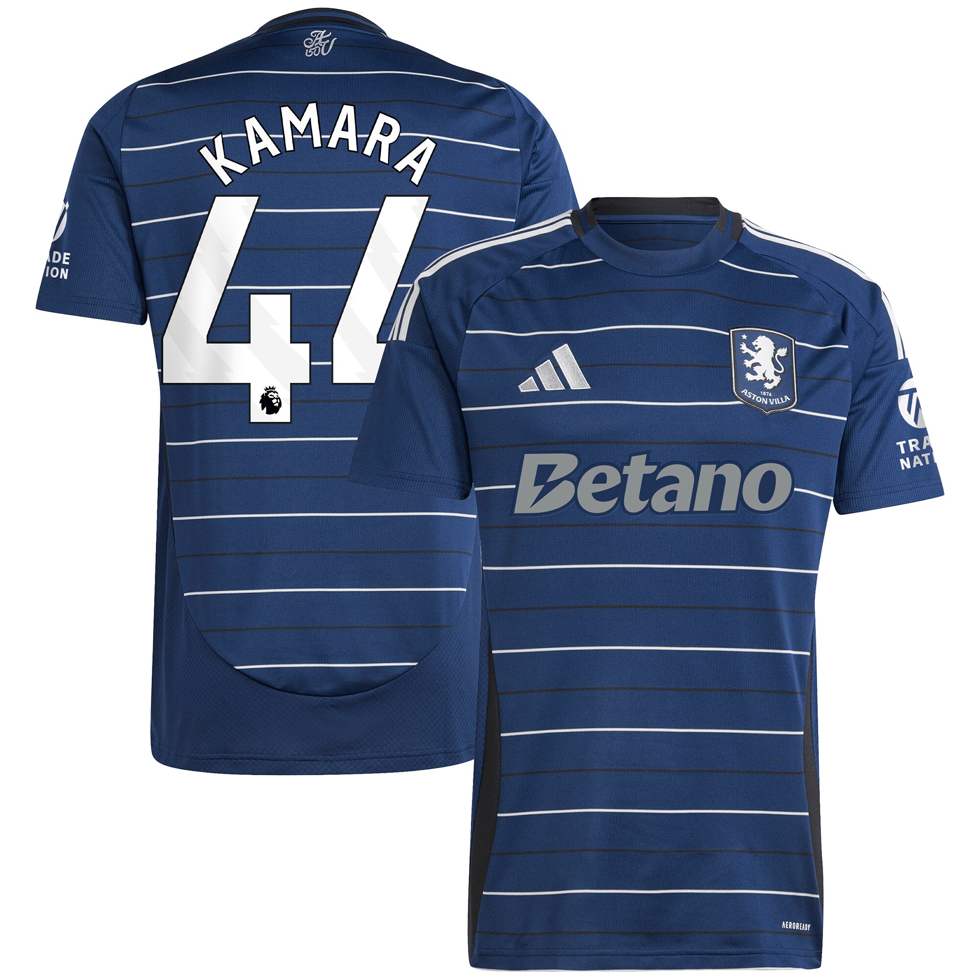 Aston Villa Shirts - aston villa adidas third shirt 2024-25 with kamara 44 printing Collection of Official Fan Gear