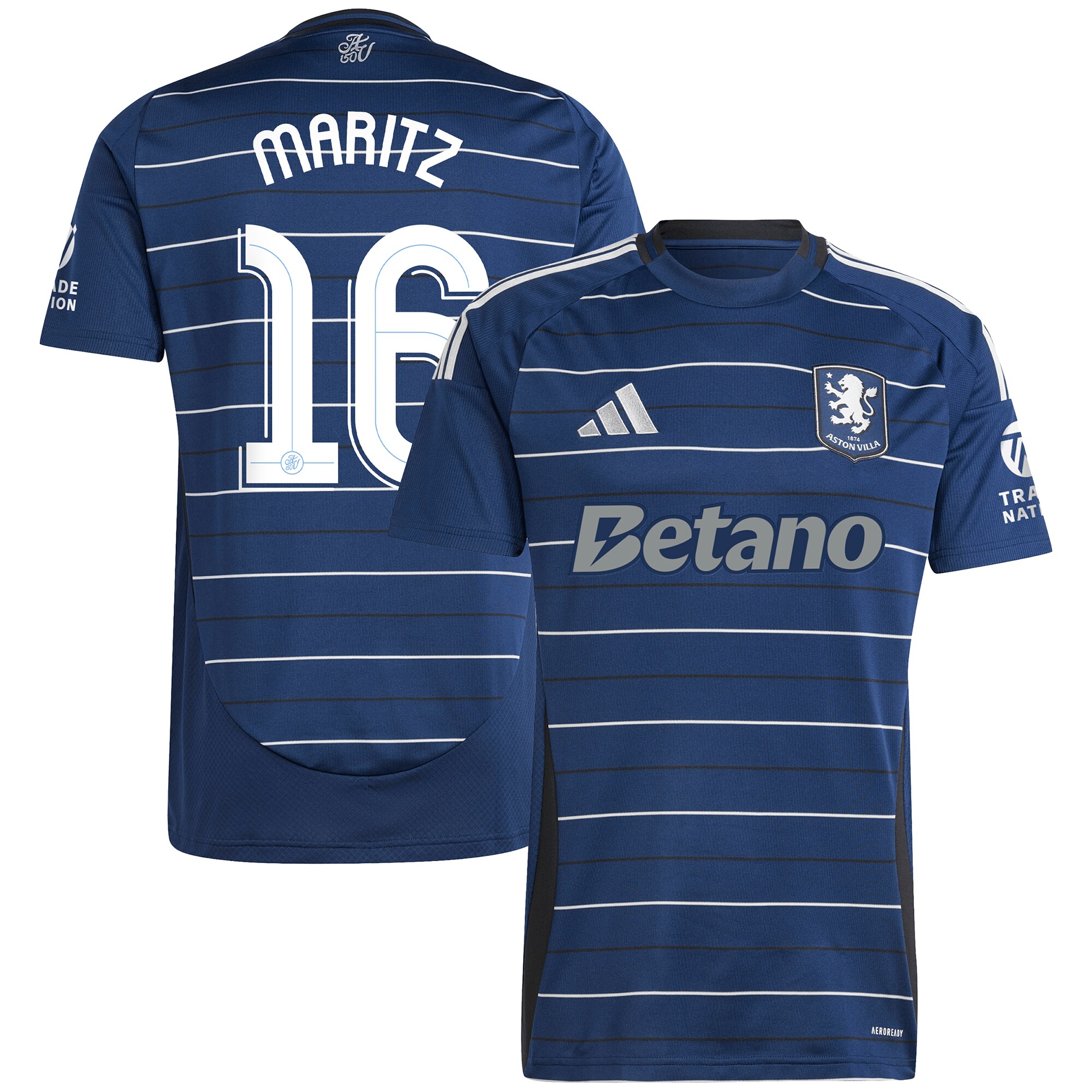 Aston Villa Shirts - aston villa adidas third shirt 2024-25 with maritz 16 cup printing Collection of Official Fan Gear