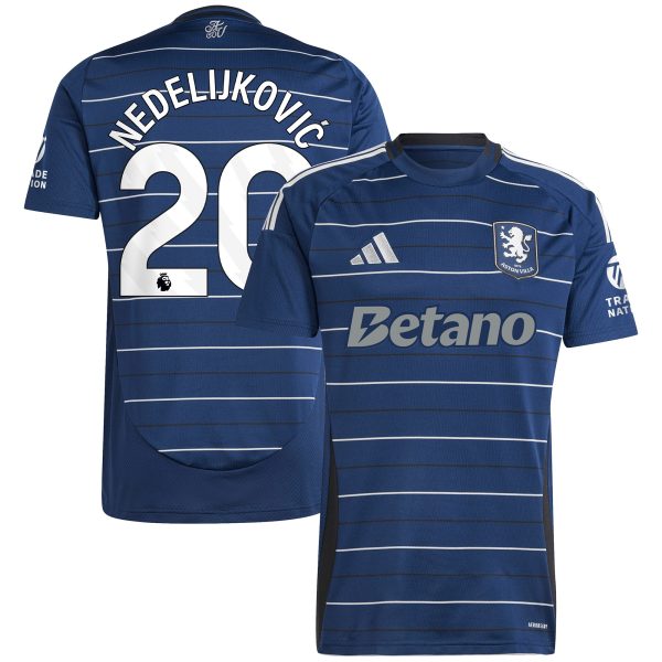 Aston Villa Shirts - aston villa adidas third shirt 2024-25 with nedeljković 20 printing Collection of Official Fan Gear