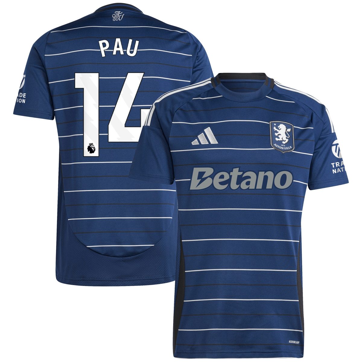 Aston Villa Shirts - aston villa adidas third shirt 2024-25 with pau 14 printing Collection of Official Fan Gear