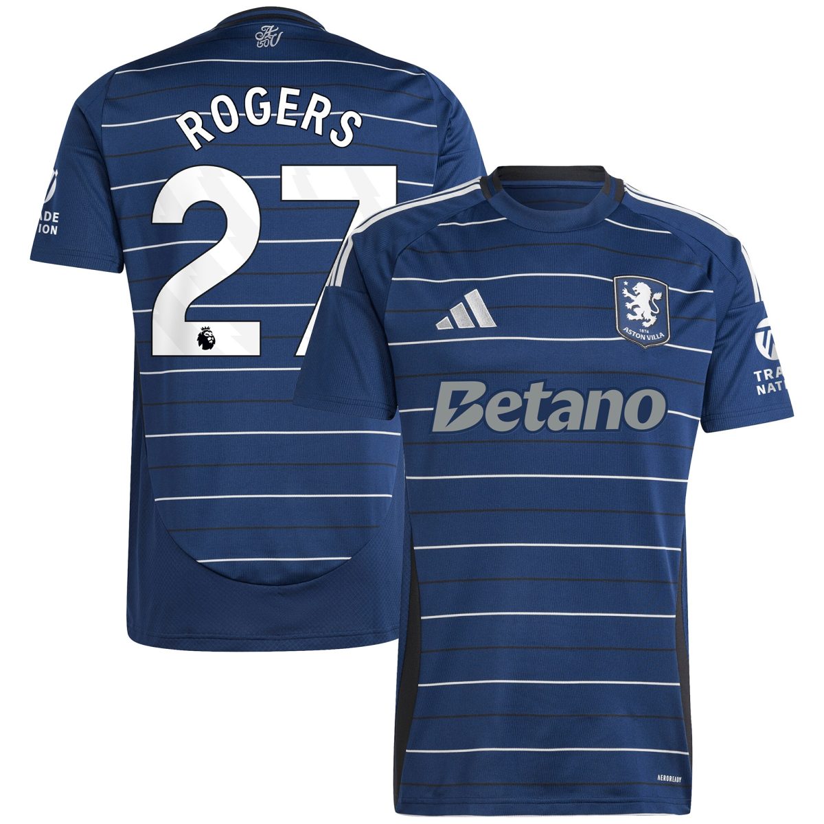 Aston Villa Shirts - aston villa adidas third shirt 2024-25 with rogers 27 printing Collection of Official Fan Gear