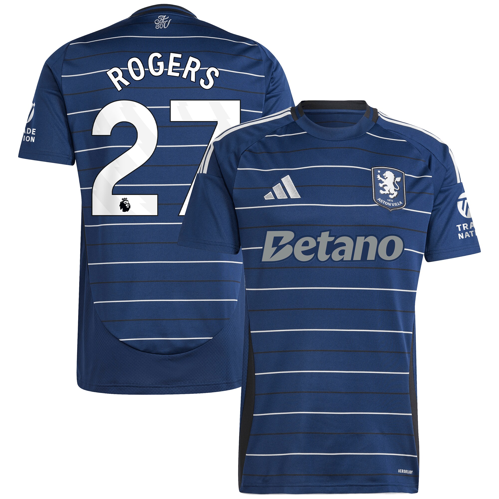 Aston Villa Shirts - aston villa adidas third shirt 2024-25 with rogers 27 printing Collection of Official Fan Gear
