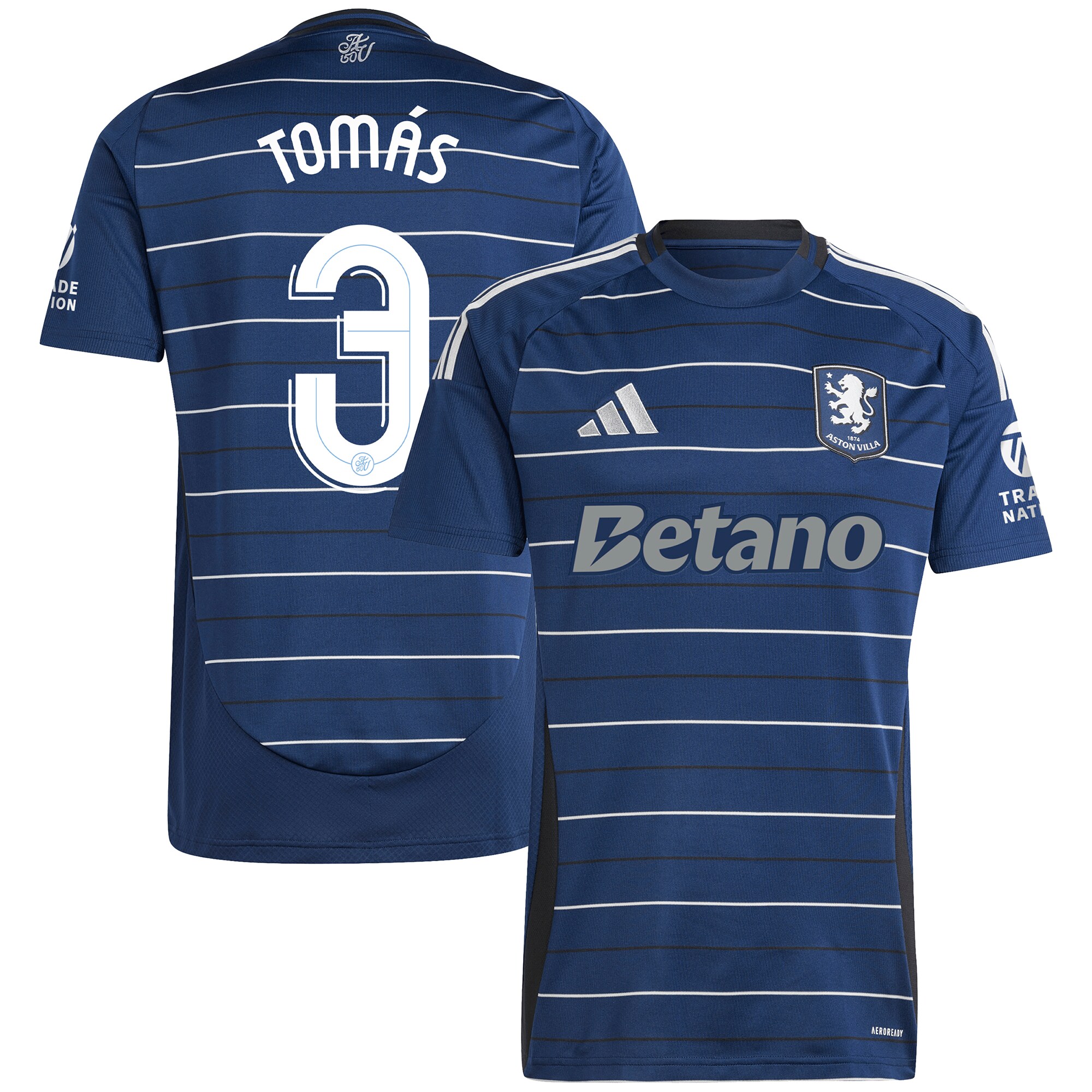 Aston Villa Shirts - aston villa adidas third shirt 2024-25 with tomás 3 cup printing Collection of Official Fan Gear