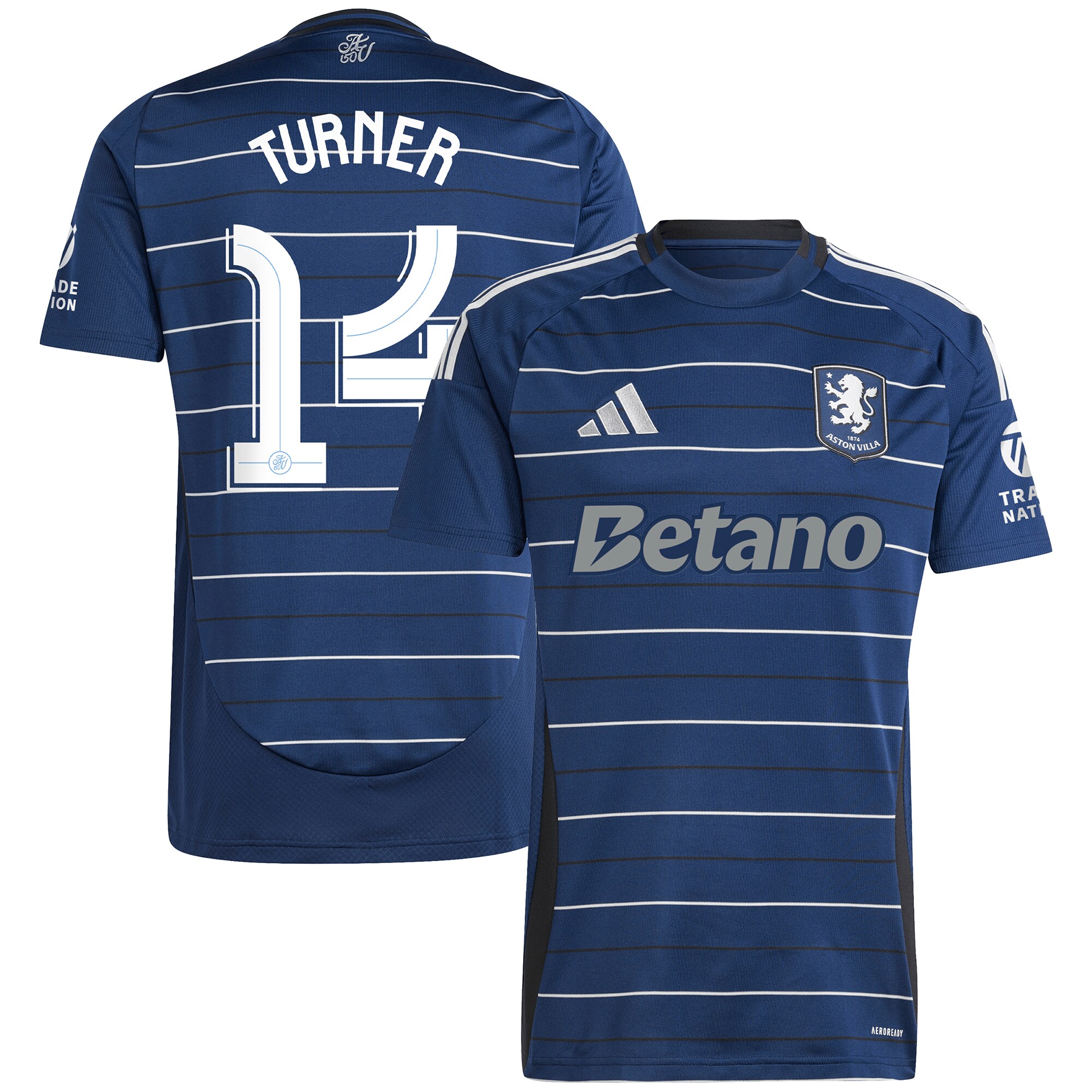 Aston Villa Shirts - aston villa adidas third shirt 2024-25 with turner 14 cup printing Collection of Official Fan Gear