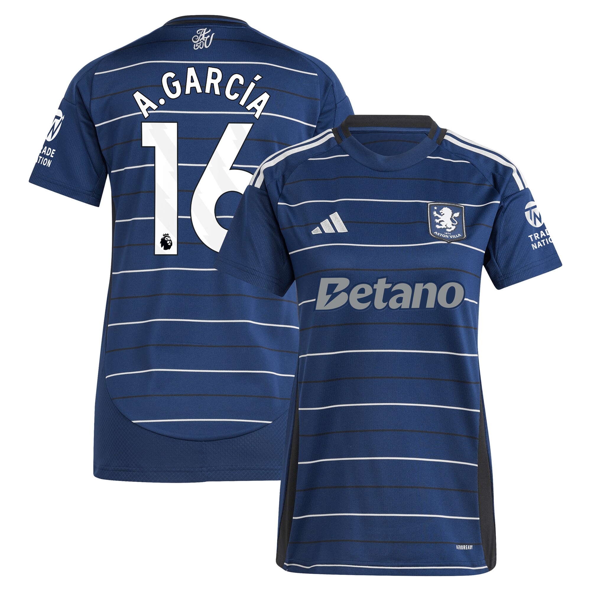Aston Villa Shirts - aston villa adidas third shirt 2024-25 – womens with a.garcía 16 printing Collection of Official Fan Gear