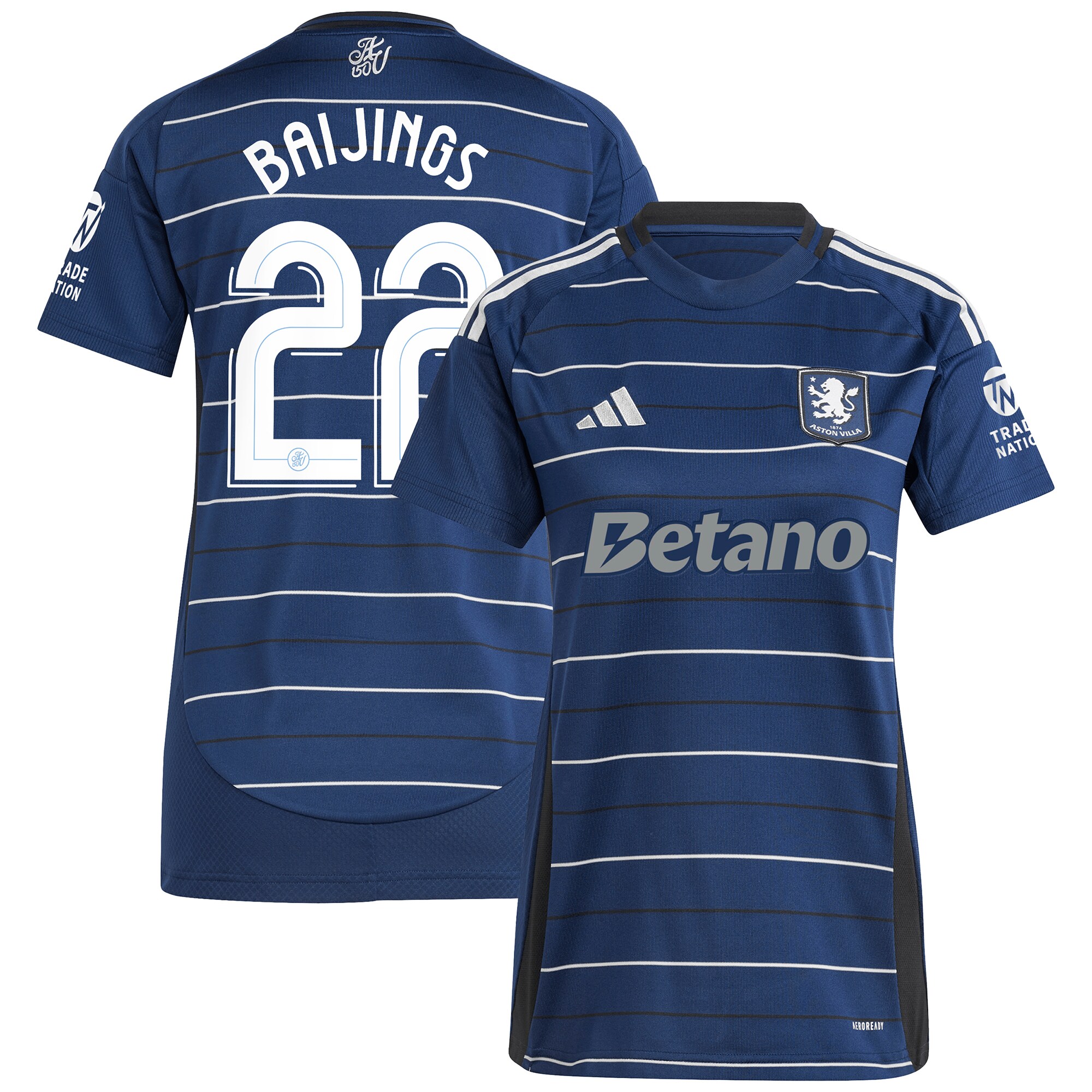 Aston Villa Shirts - aston villa adidas third shirt 2024-25 – womens with baijings 22 cup printing Collection of Official Fan Gear
