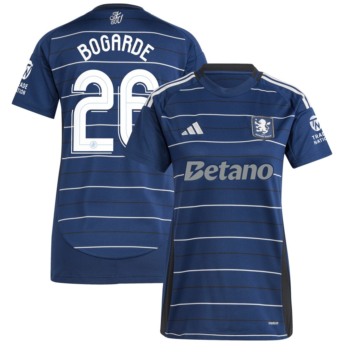 Aston Villa Shirts - aston villa adidas third shirt 2024-25 – womens with bogarde 26 cup printing Collection of Official Fan Gear