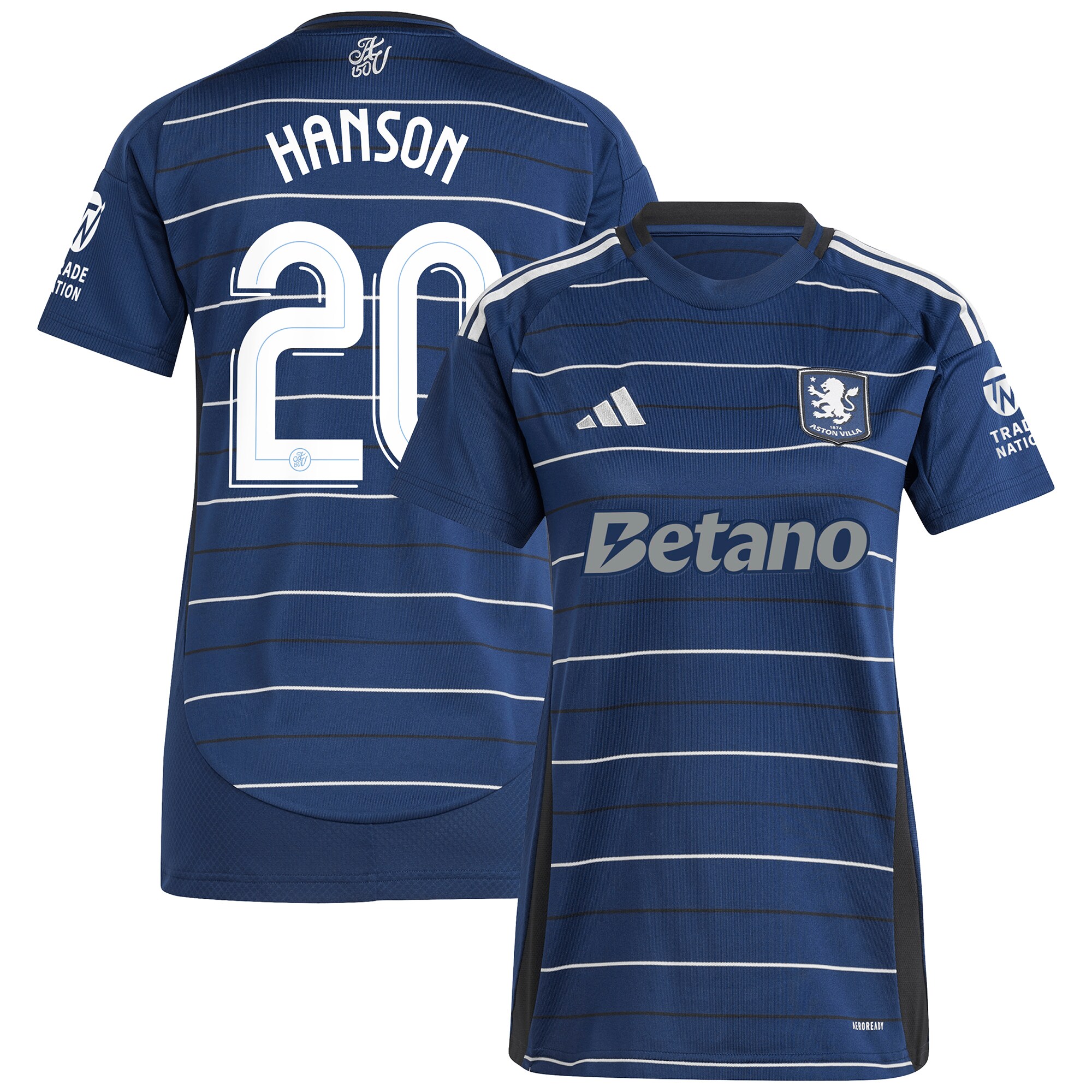 Aston Villa Shirts - aston villa adidas third shirt 2024-25 – womens with hanson 20 cup printing Collection of Official Fan Gear