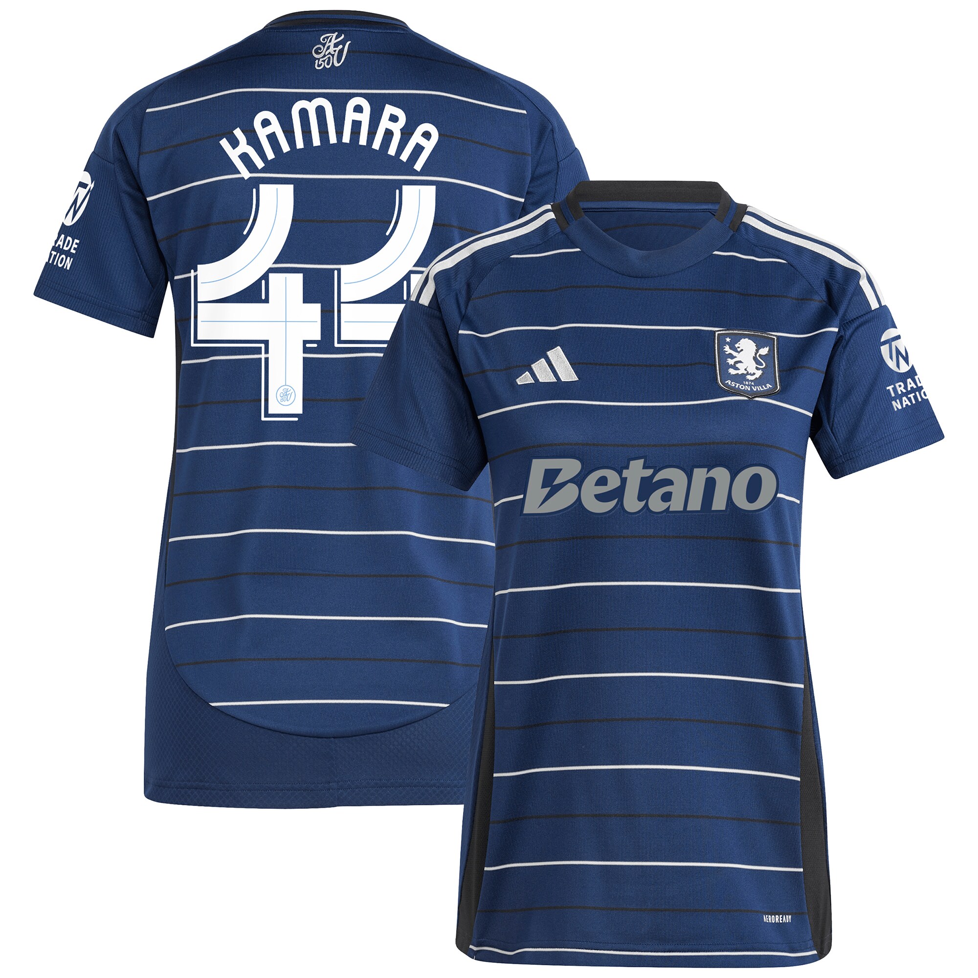 Aston Villa Shirts - aston villa adidas third shirt 2024-25 – womens with kamara 44 cup printing Collection of Official Fan Gear