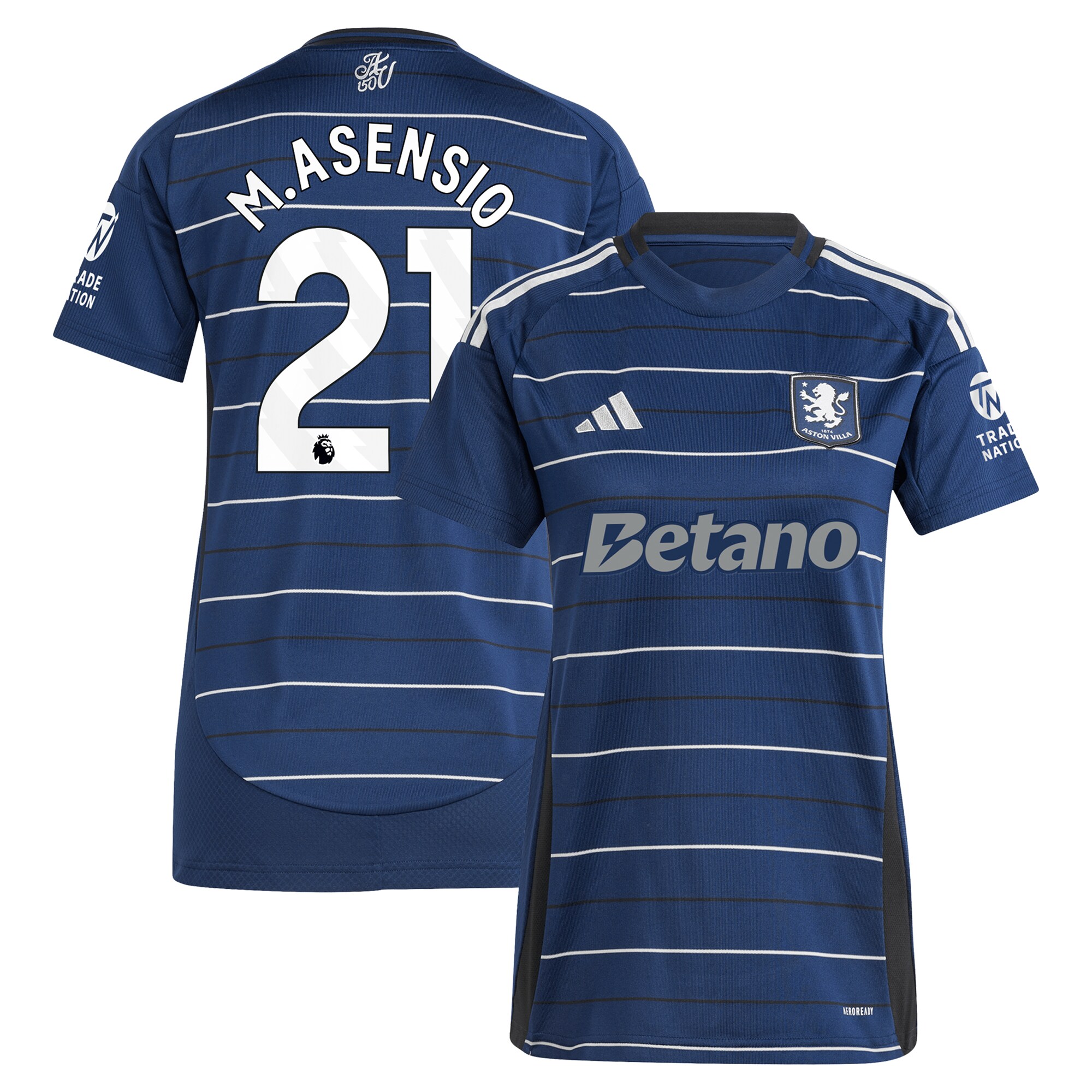Aston Villa Shirts - aston villa adidas third shirt 2024-25 – womens with m.asensio 21 printing Collection of Official Fan Gear