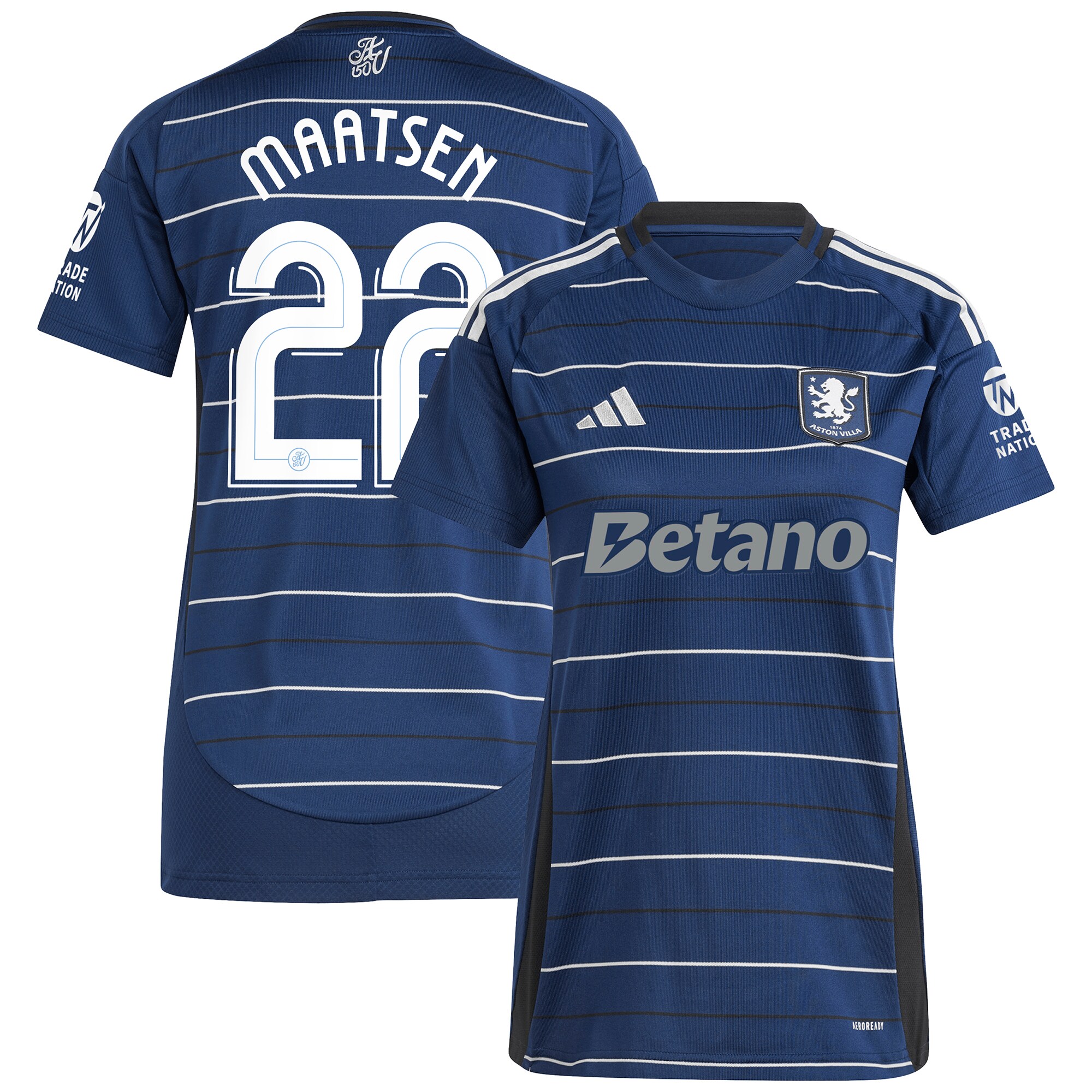 Aston Villa Shirts - aston villa adidas third shirt 2024-25 – womens with maatsen 22 cup printing Collection of Official Fan Gear