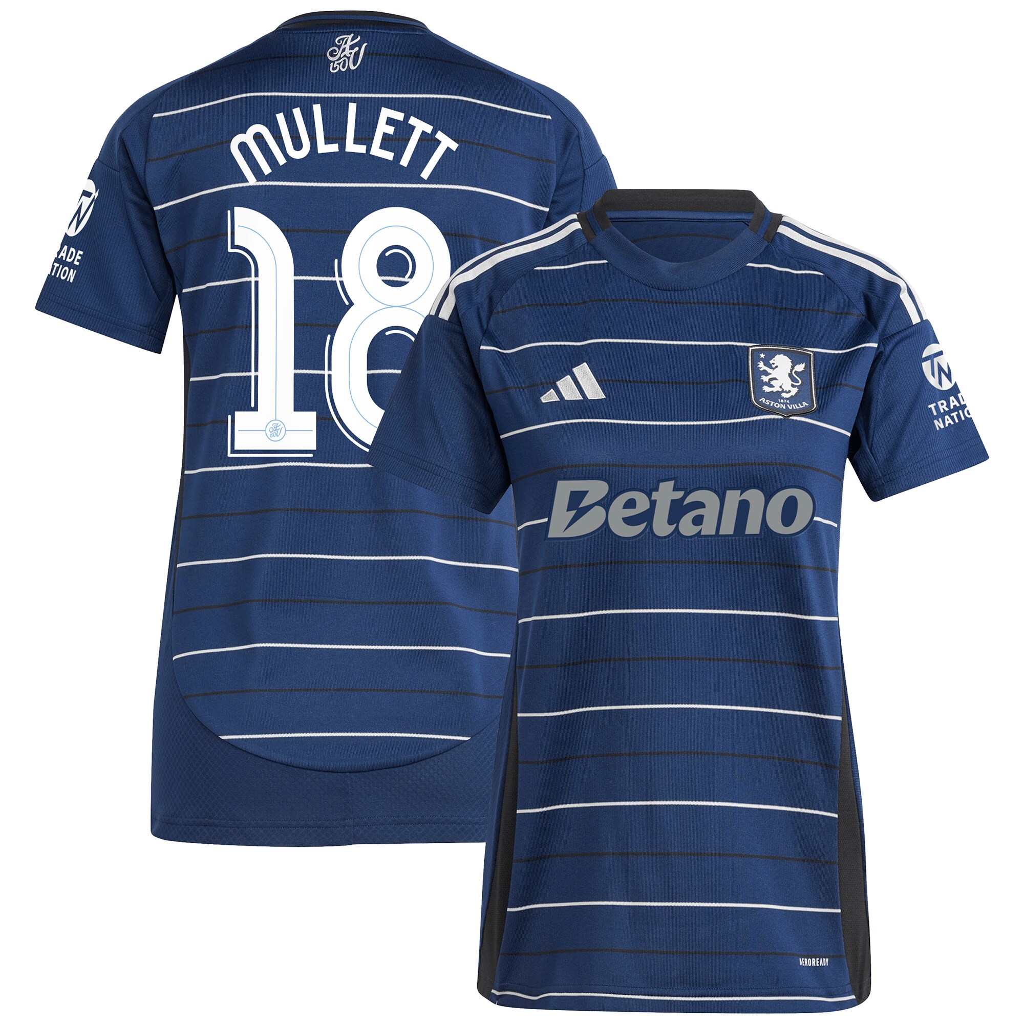 Aston Villa Shirts - aston villa adidas third shirt 2024-25 – womens with mullett 18 cup printing Collection of Official Fan Gear