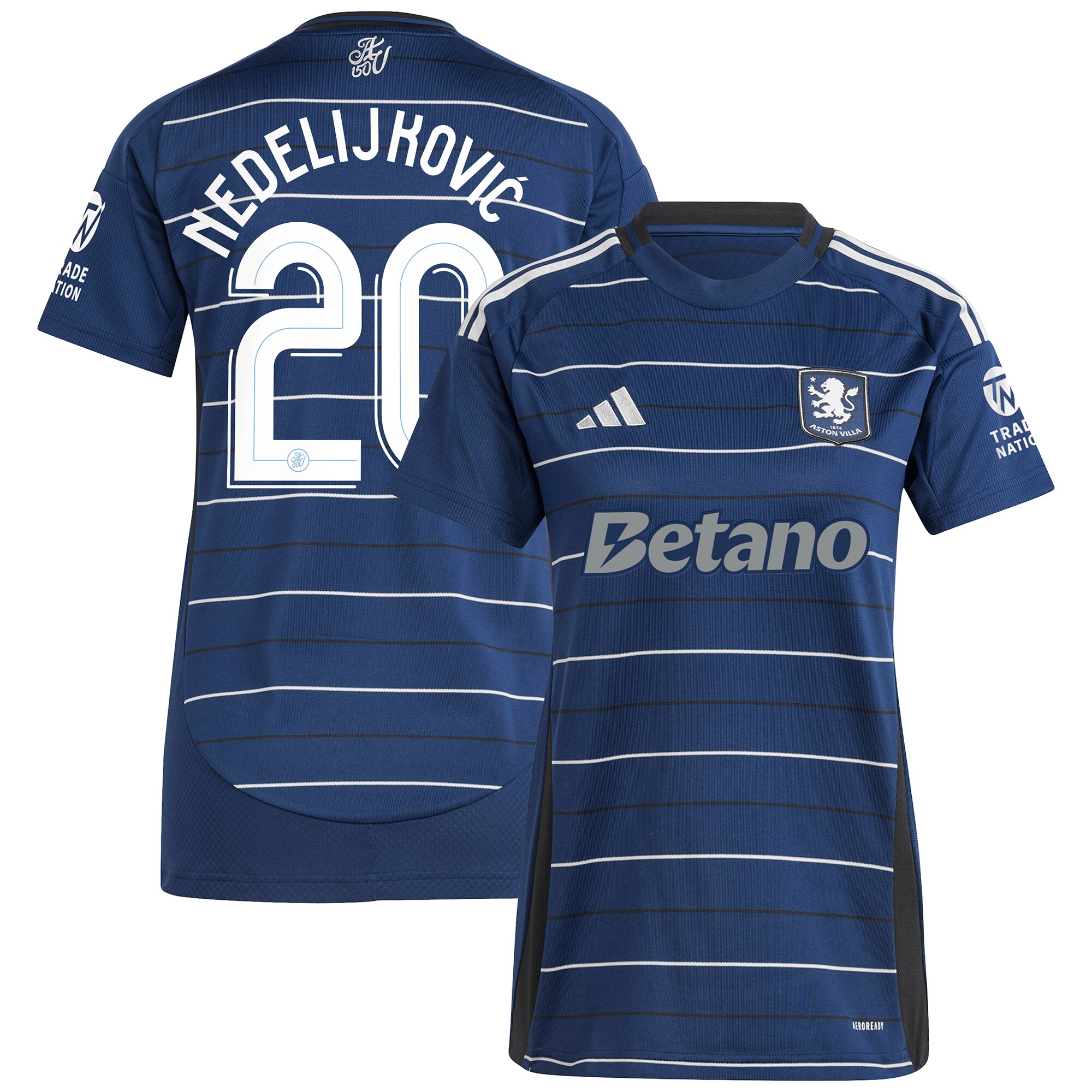 Aston Villa Shirts - aston villa adidas third shirt 2024-25 – womens with nedeljković 20 cup printing Collection of Official Fan Gear