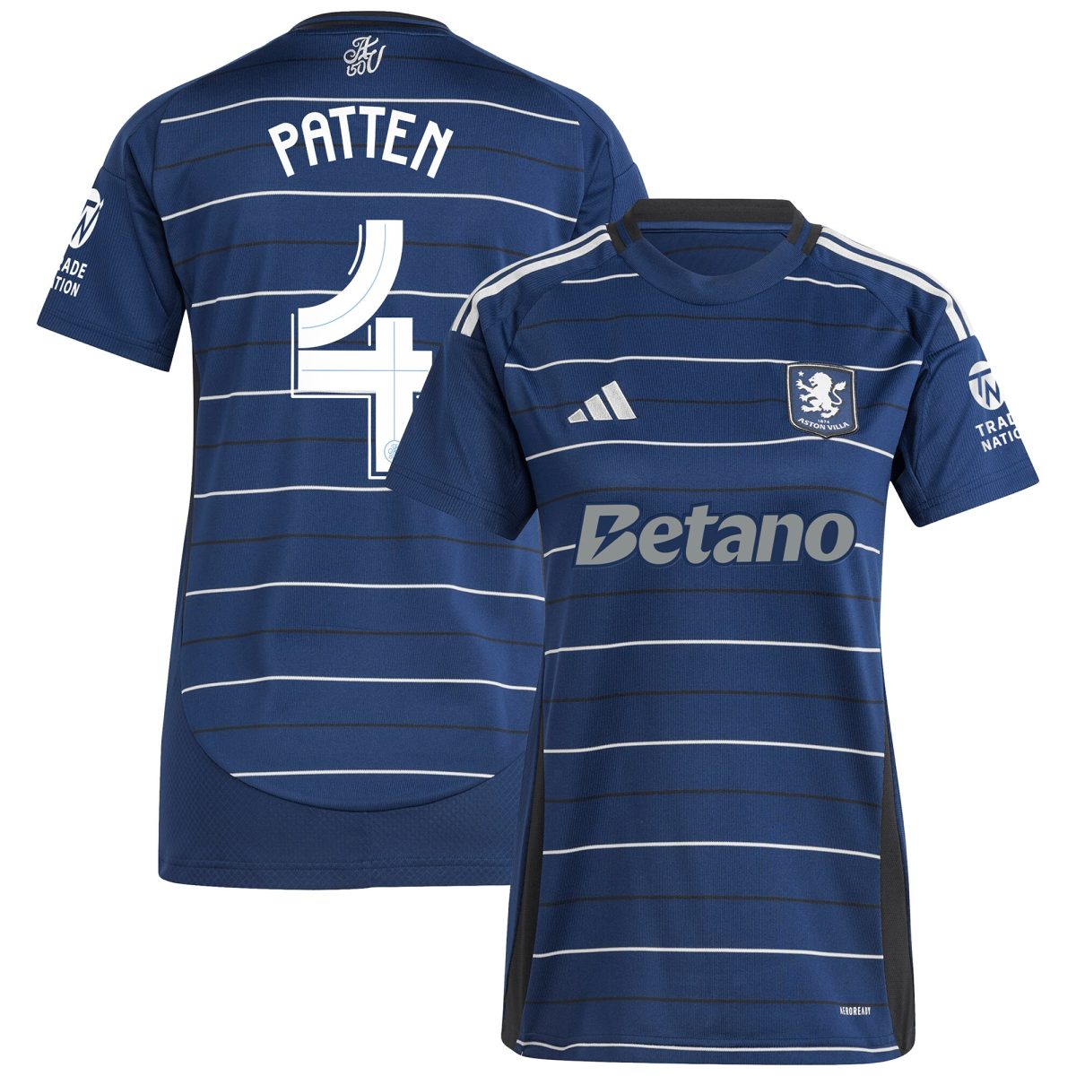 Aston Villa Shirts - aston villa adidas third shirt 2024-25 – womens with patten 4 cup printing Collection of Official Fan Gear