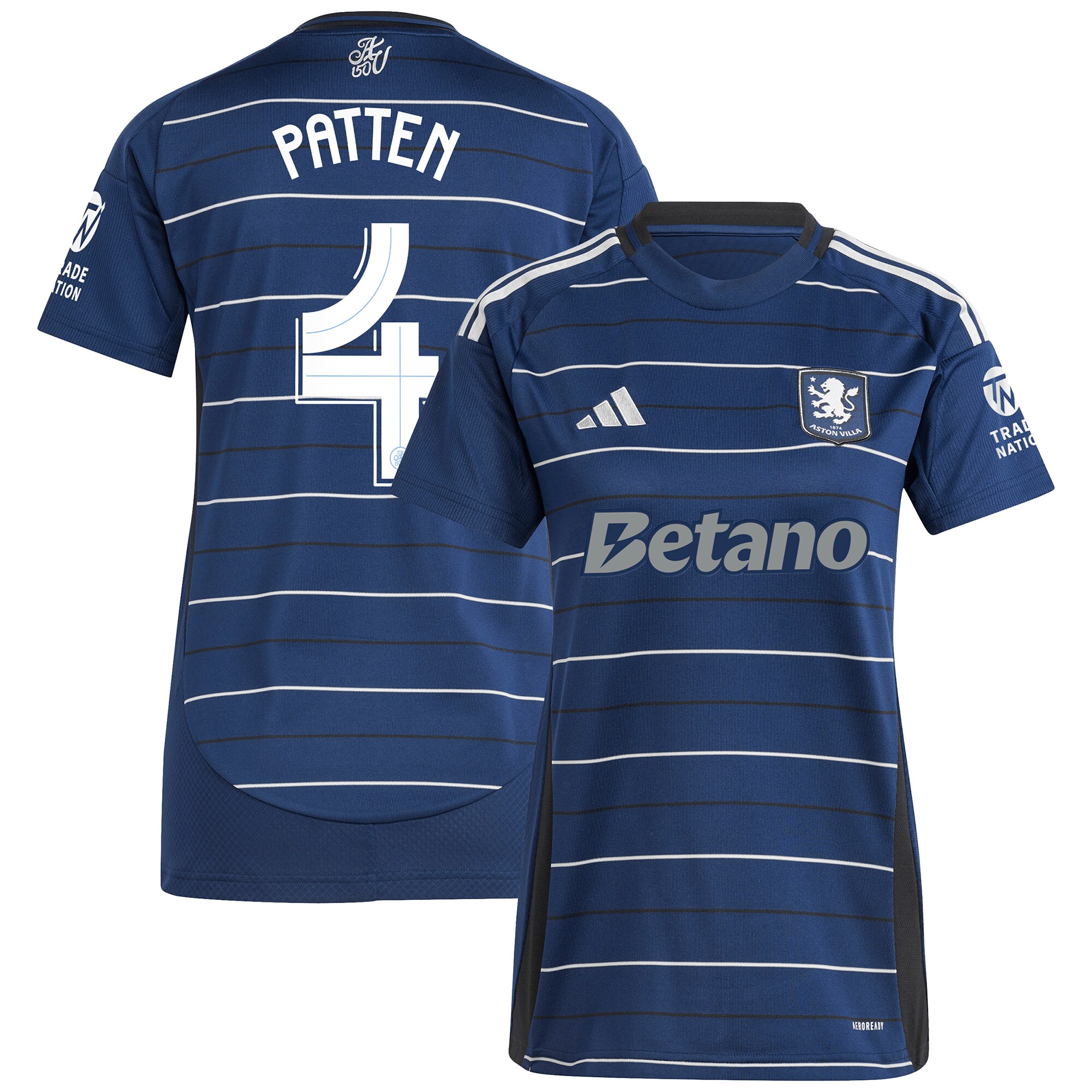 Aston Villa Shirts - aston villa adidas third shirt 2024-25 – womens with patten 4 cup printing Collection of Official Fan Gear