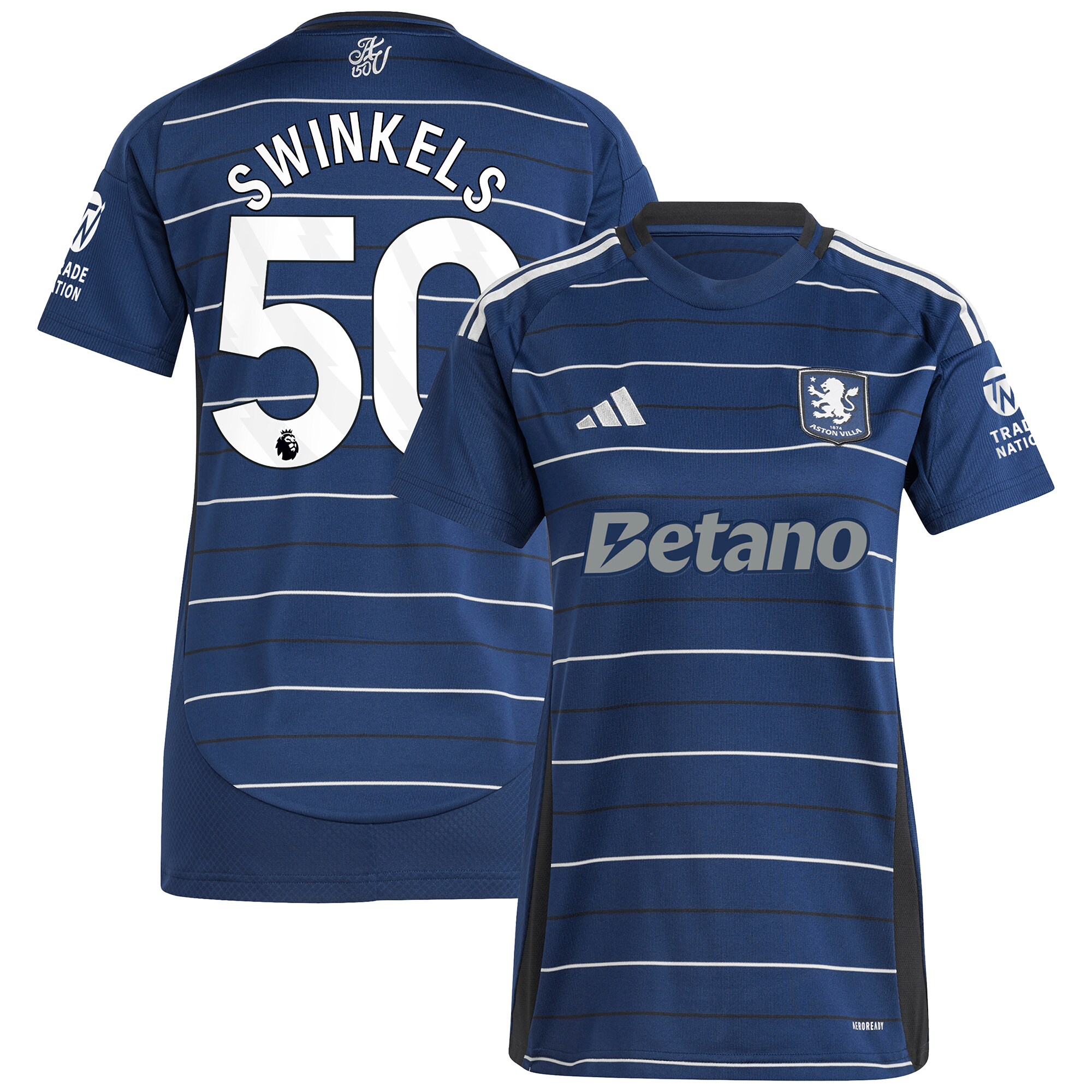 Aston Villa Shirts - aston villa adidas third shirt 2024-25 – womens with swinkels 50 printing Collection of Official Fan Gear