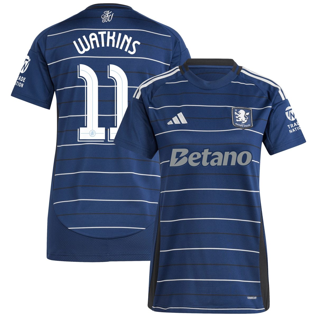 Aston Villa Shirts - aston villa adidas third shirt 2024-25 – womens with watkins 11 cup printing Collection of Official Fan Gear