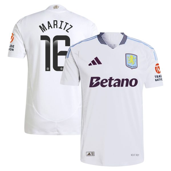Aston Villa Shirts - aston villa adidas wsl away authentic shirt 2024-25 with maritz 16 printing Collection of Official Fan Gear