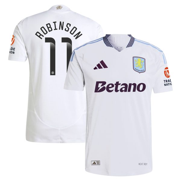 Aston Villa Shirts - aston villa adidas wsl away authentic shirt 2024-25 with robinson 11 printing Collection of Official Fan Gear